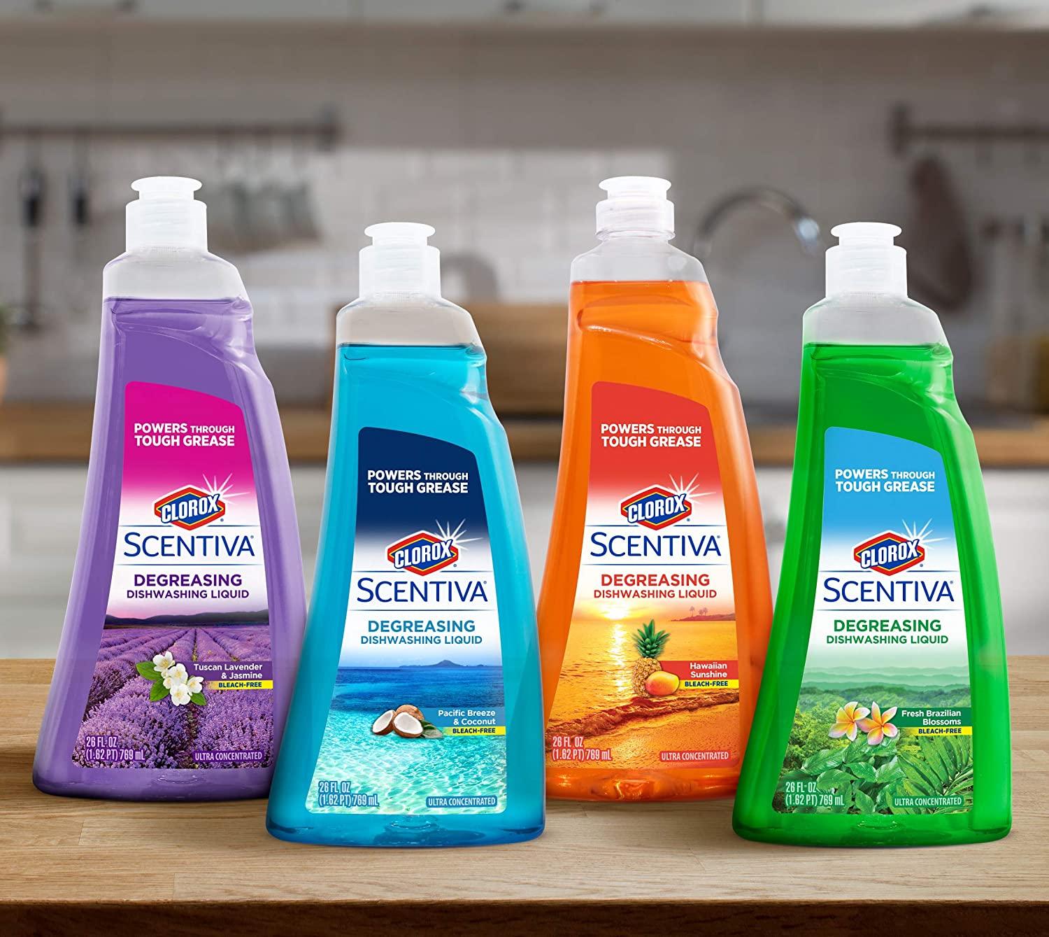 Clorox Scentiva Dish Soap Fresh Brazilian Blossoms 26 oz Tough