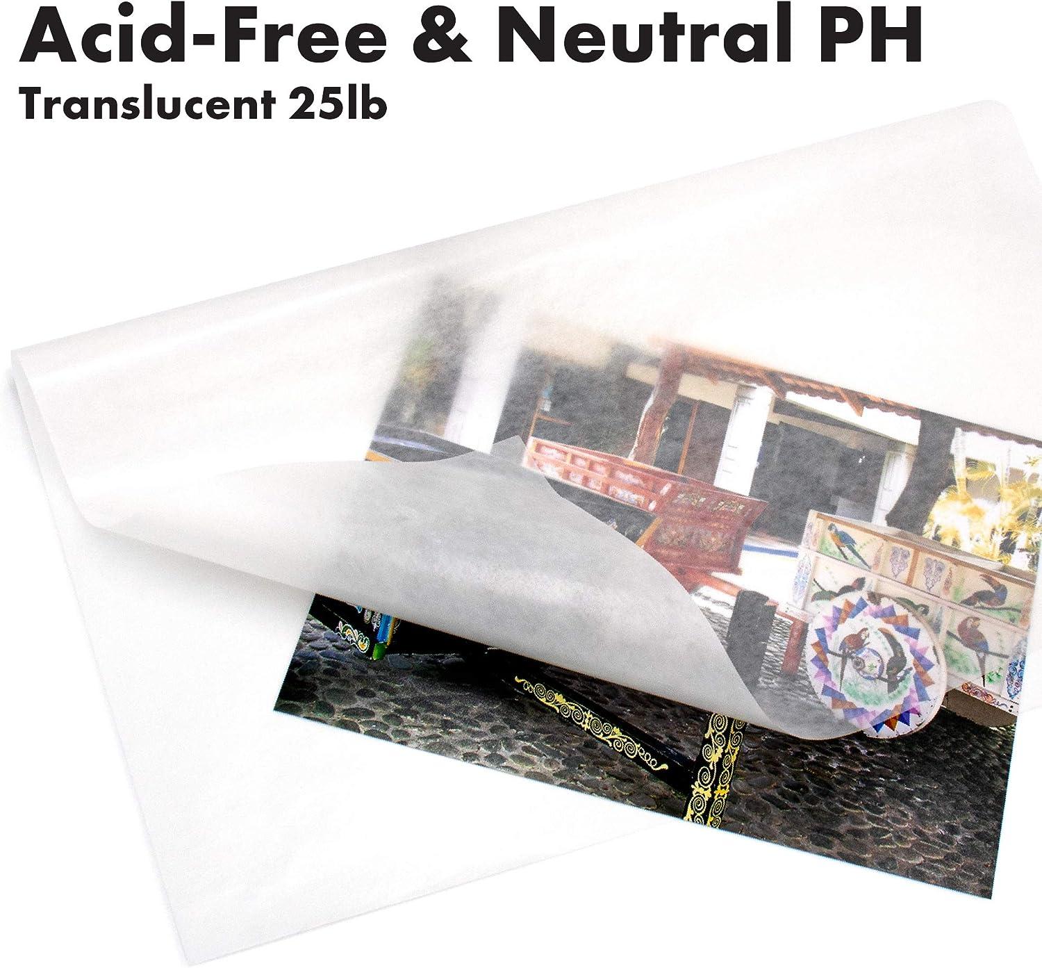 Acid-Free with a Neutral PH, Protects Art & Photographs, Glassine Paper  Sheets, Artwork Krafts, 16 inches x 20 inches - 100 Sheets