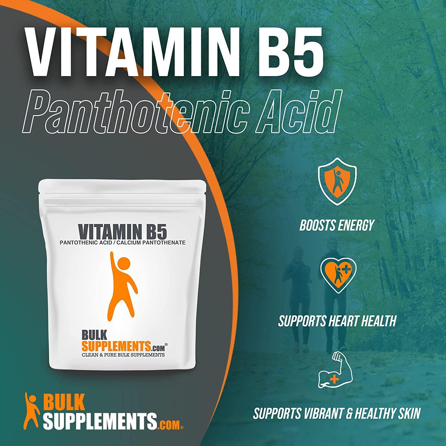 Vitamin B5 Powder Pantothenic Acid 500mg Acne