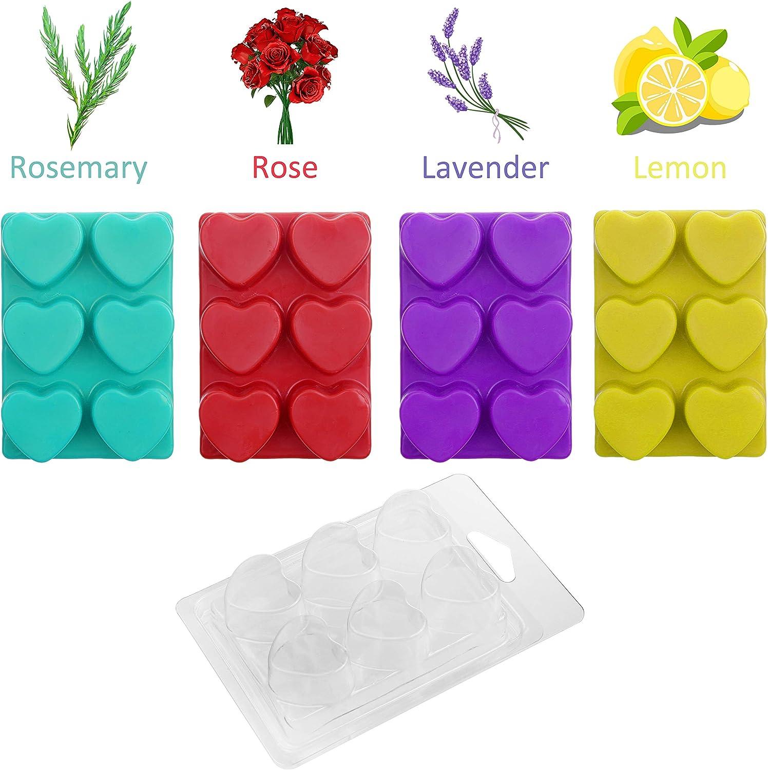 60 Pack Wax Melt Containers-6 Cavity Clear Empty Plastic Wax Melt Molds -  Clamshells For Tarts Wax
