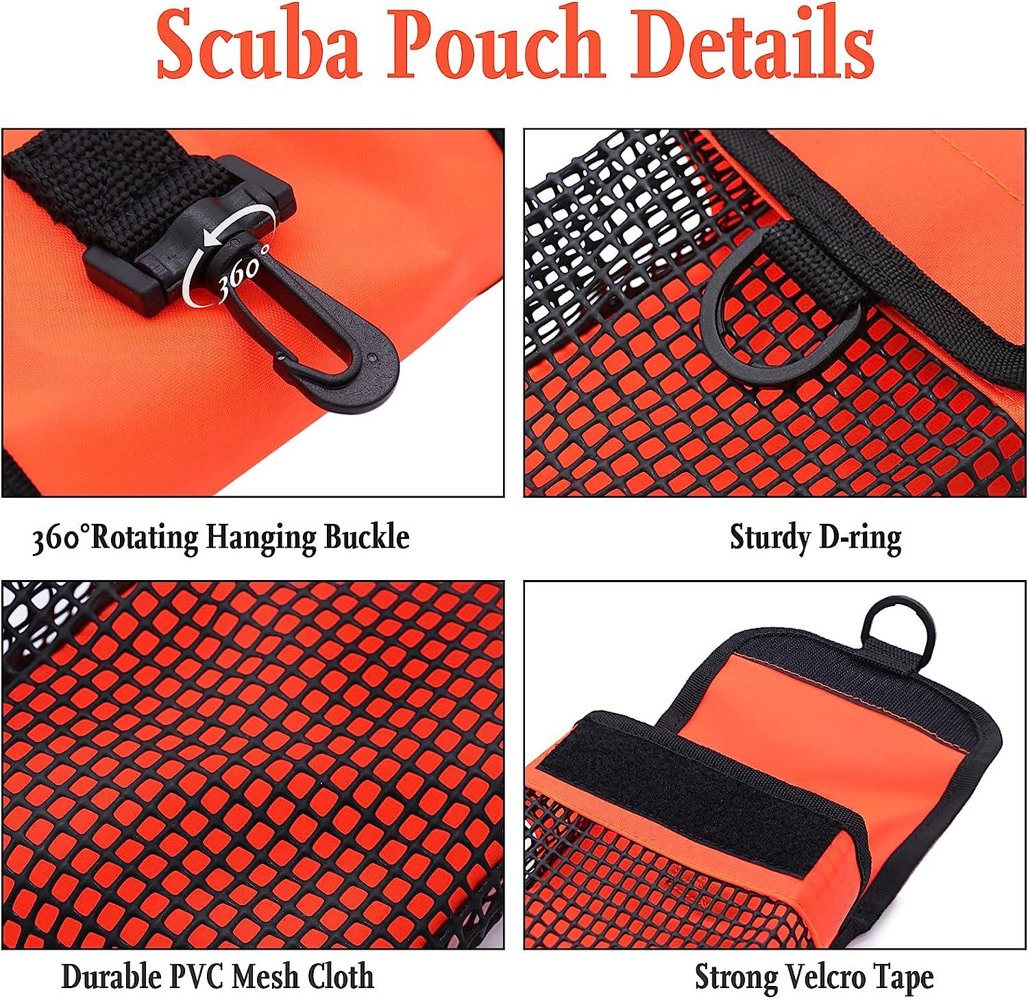 Durable Scuba Diving Reel & SMB safety sign Buoy Mesh gear pouch