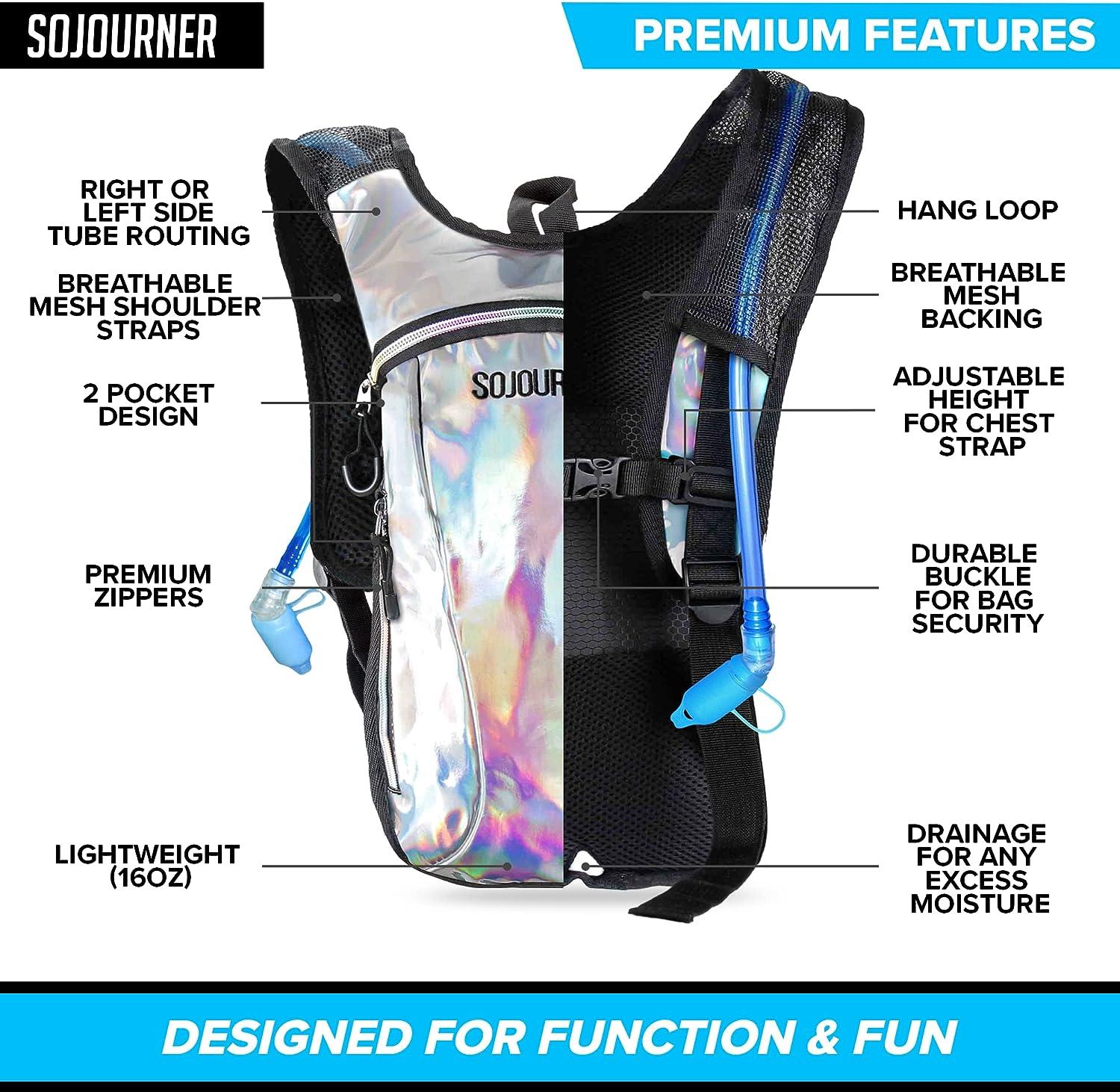 Sojourner Hydration Pack 2L Hydration Bladder for Festival, Hiking
