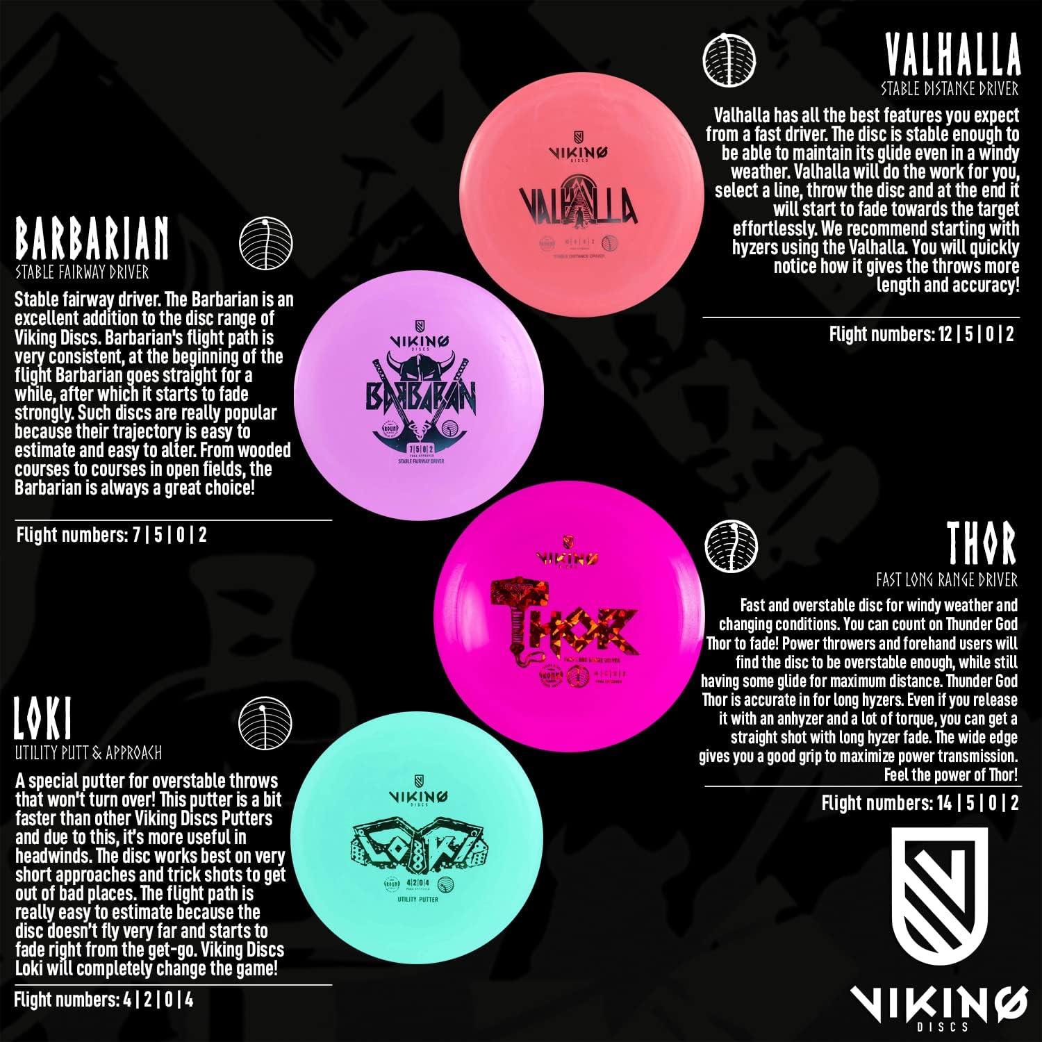 Set Disc Golf Viking Per Principianti - 8 Dischi PDGA Approvati Per Putt, Drive E Mid-Range | Ideale Per Adulti E Bambini - Foto 3