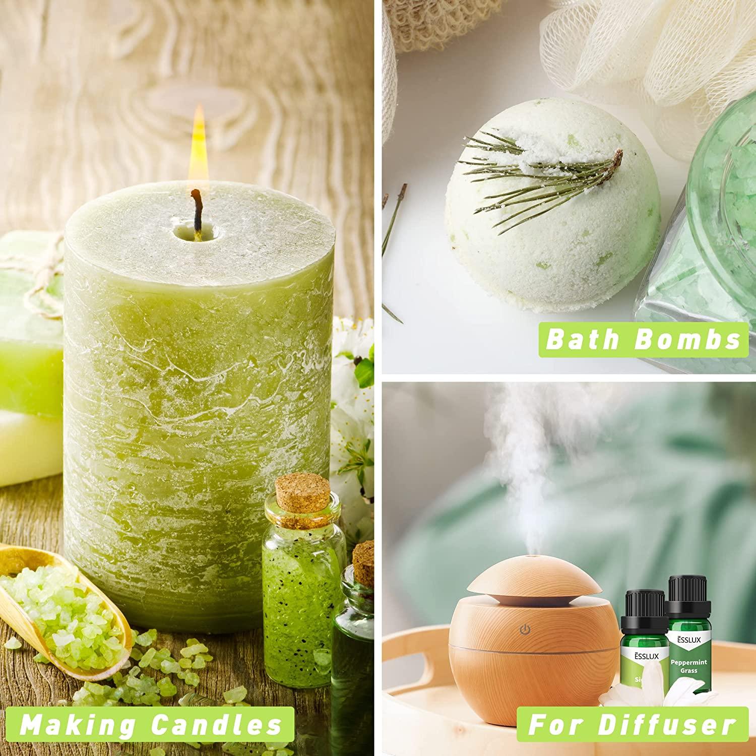 Spring Fragrance Oils, ESSLUX Premium Scented Oils for Home Diffuser, Soap Candle  Making Scents, Refreshing Aromatherapy Essential Oil Gift Set, Rose & Lily,  Peppermint Grass and More