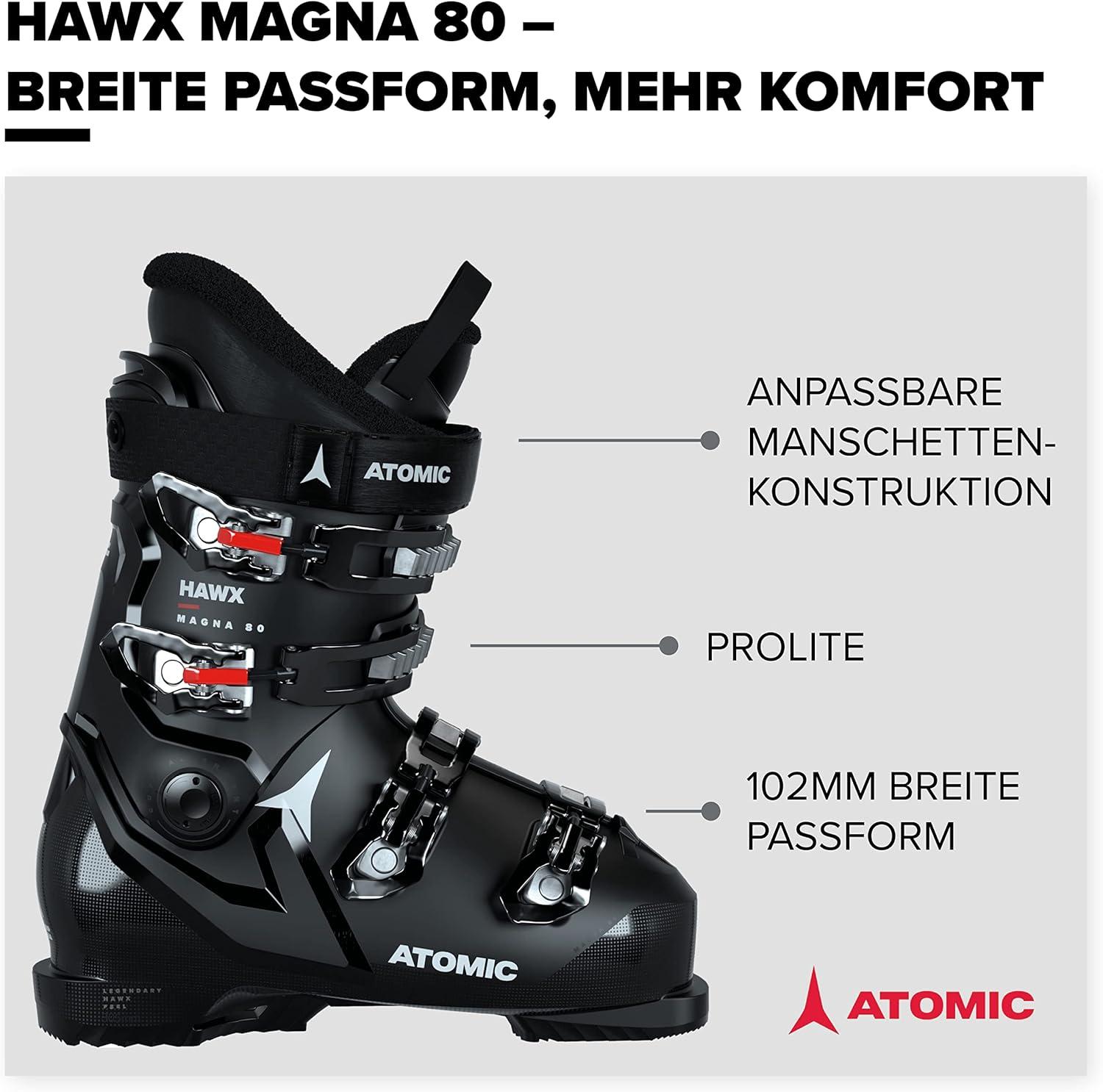 Buy Atomic Hawx Magna 80 Ski Boots - Alpine Black/White/Red 102mm