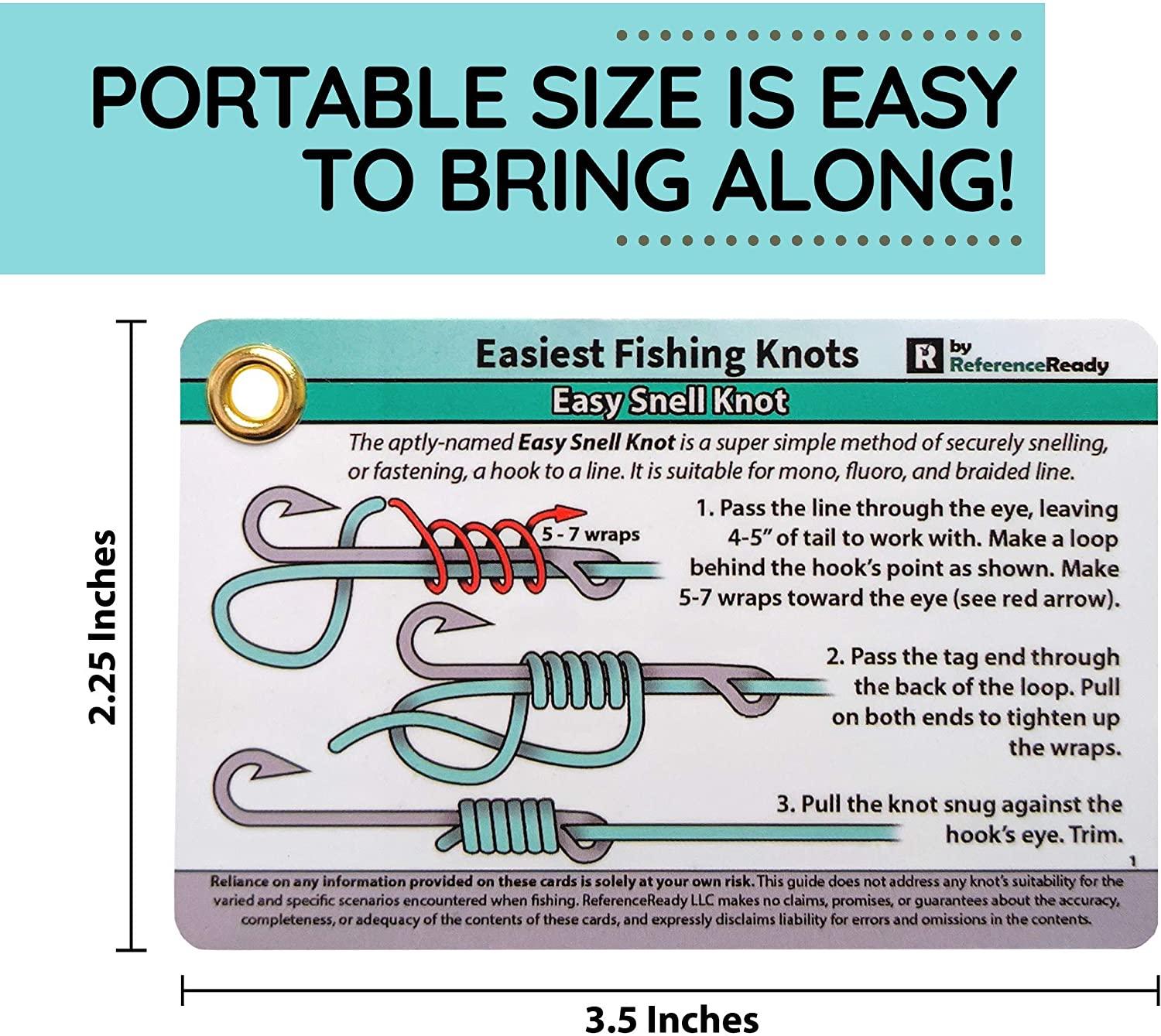 ReferenceReady Easiest Fishing Knots - Waterproof Guide to 12 Simple  Fishing Knots, How to Tie Practical Fishing Knots & Includes Mini  Carabiner
