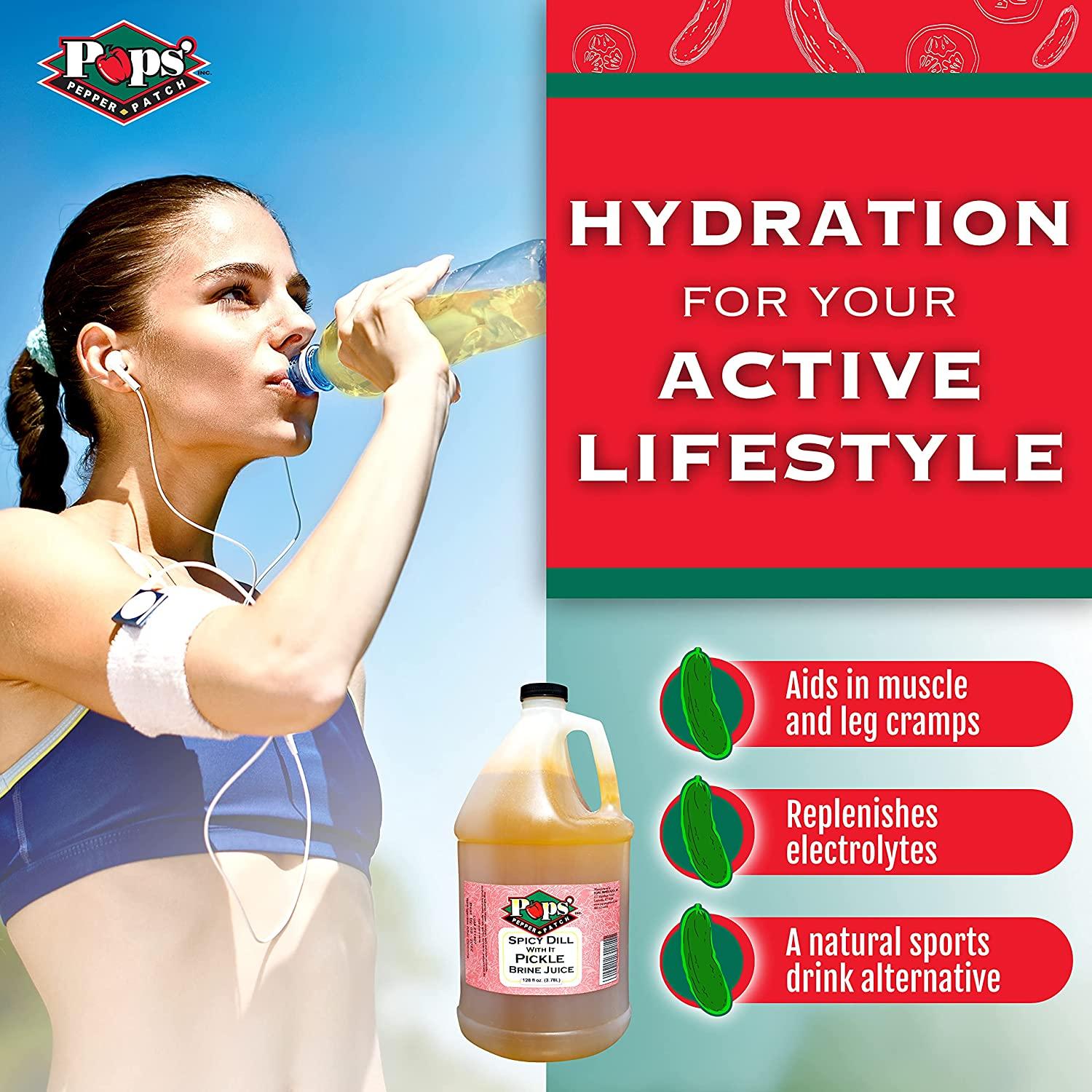 Pops Pepper Patch Spicy Pickle Brine Juice Spicy Pickle Juice for Leg