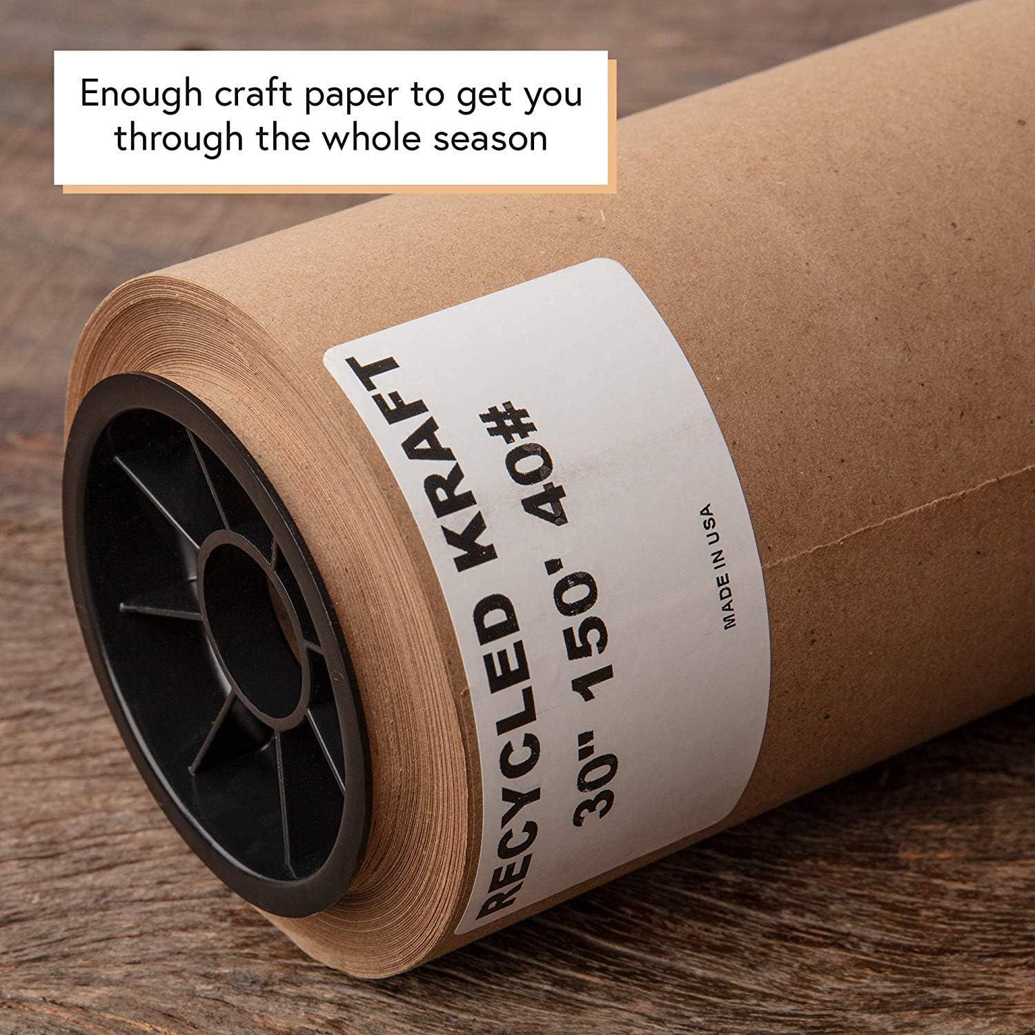 White Kraft Paper Roll 30 by 150 Feet (1800 Inches) - Made in USA