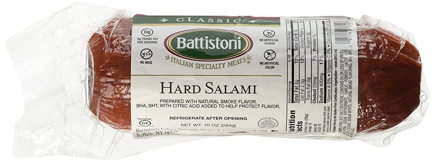Battistoni Classic Italian Hard Salami 8oz Premium Quality Deli Meat