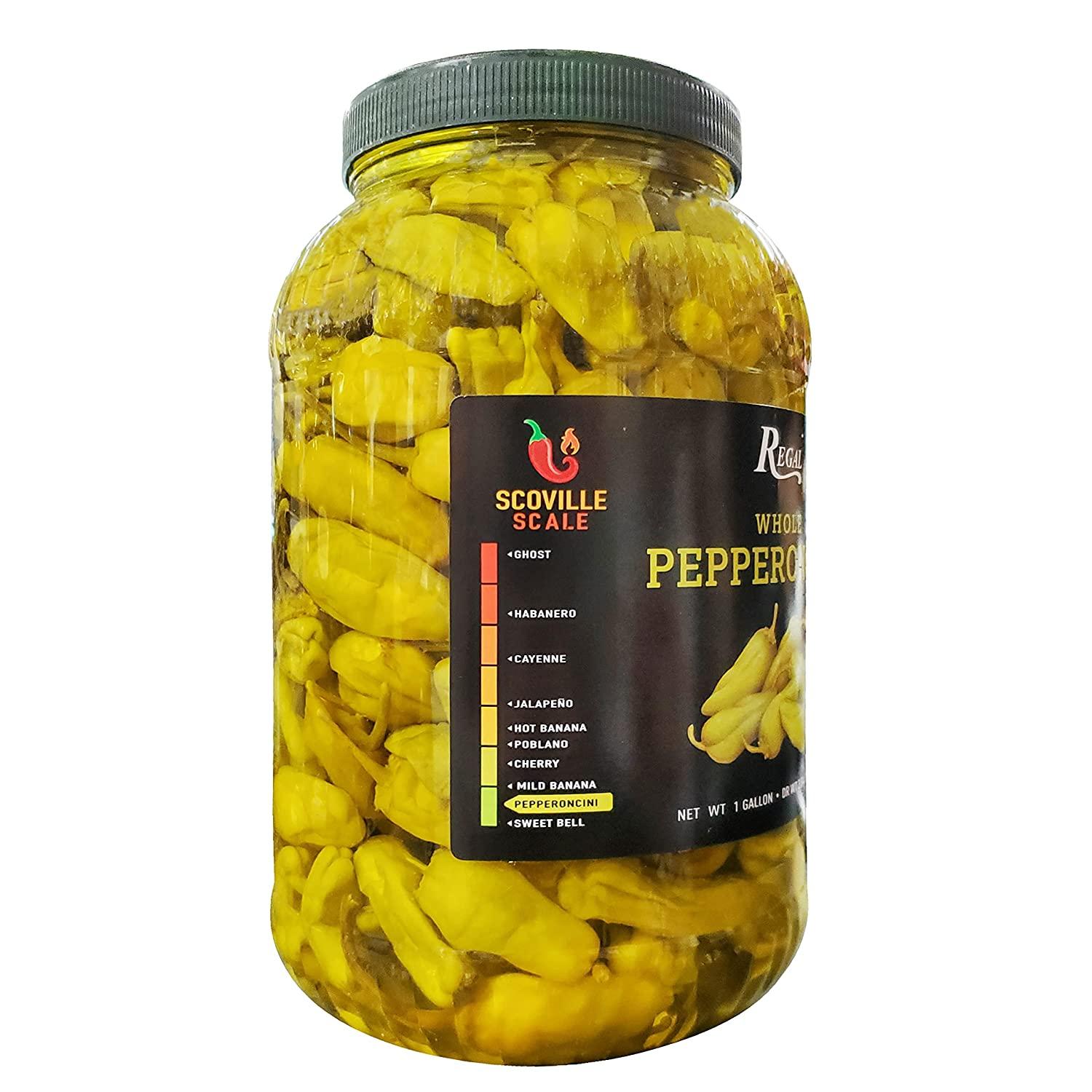 REGAL Whole Pepperoncini 1 Gallon Authentic Italian Pepperoncini for