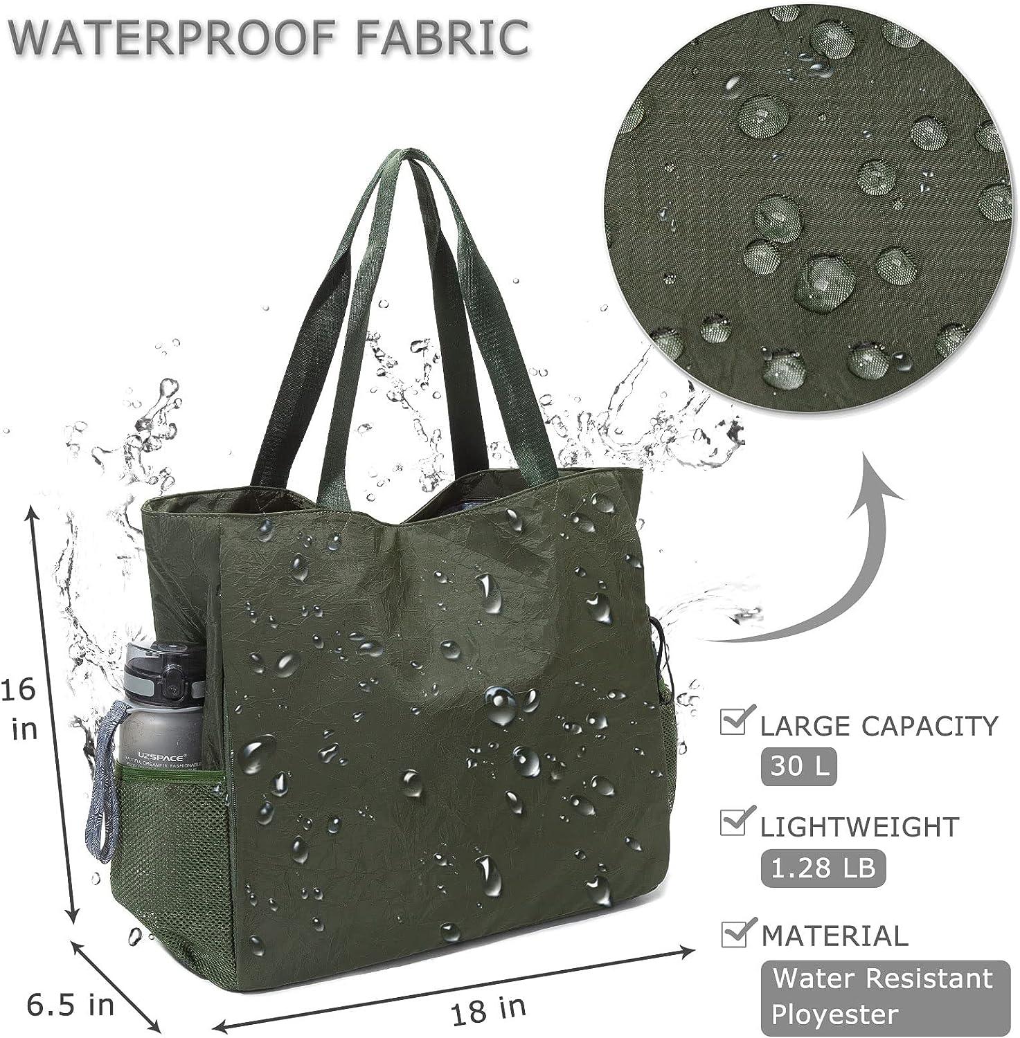 Black Lightweight Waterproof Travel Bag Large Ladies Gym Bag