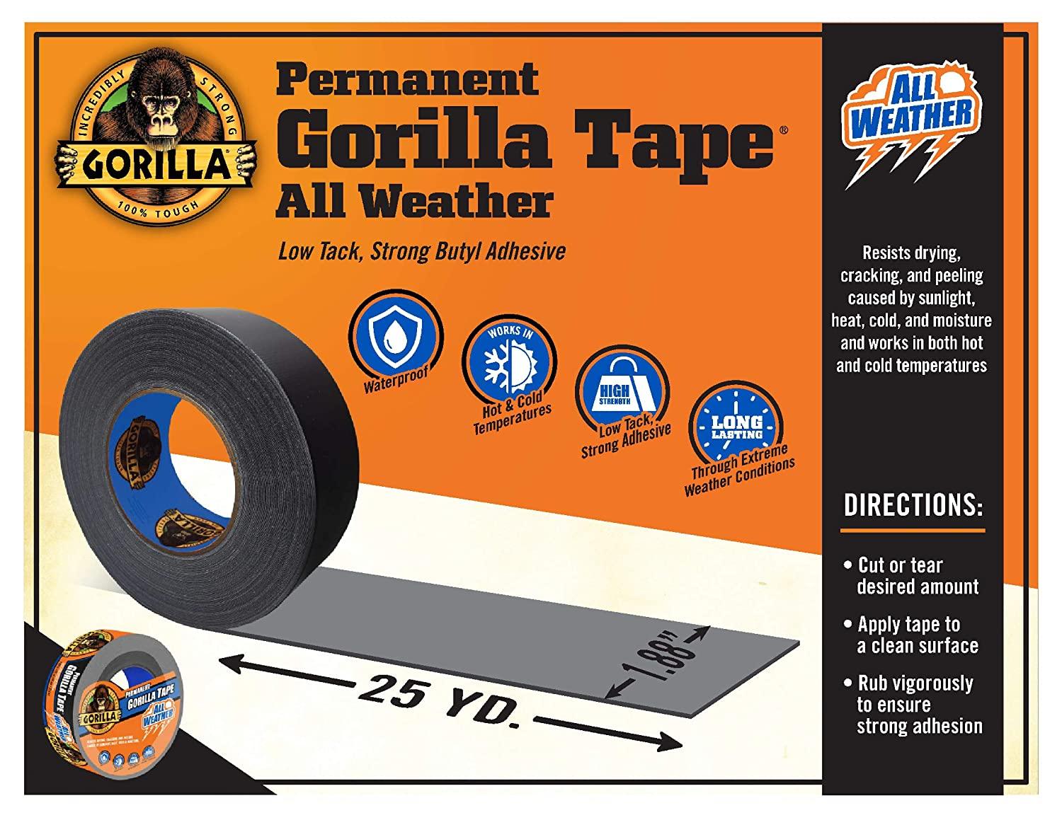 アイテム勢ぞろいアイテム勢ぞろいGorilla Tough Amp; Wide Duct Tape, 2.88 X 25yd, Black,  (Pack Of 1) 梱包、テープ