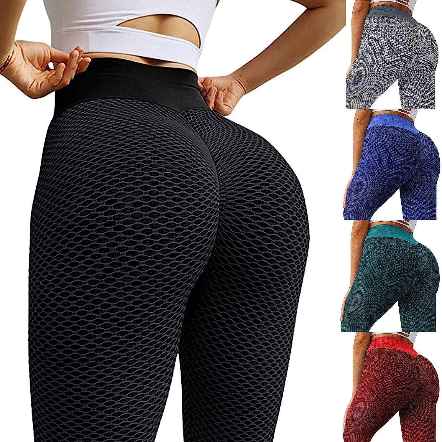 YRAETENM Sexy Yoga Pants for Women Butt Lifting Anti Cellulite Workout  Leggings High Waist Tights Running Gym Sweatpants X-Large 02 Black