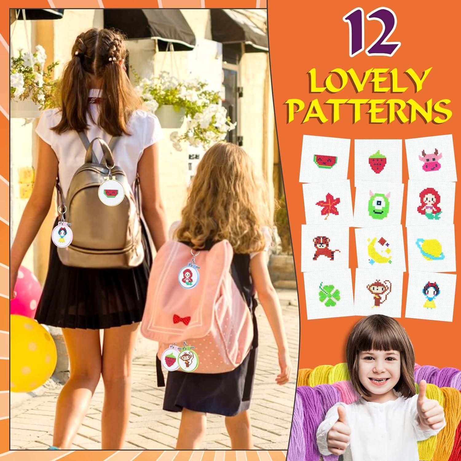 ZOCONE 12 PCS Cross Stitch Kits for Kids 7-13 Cross Stitch