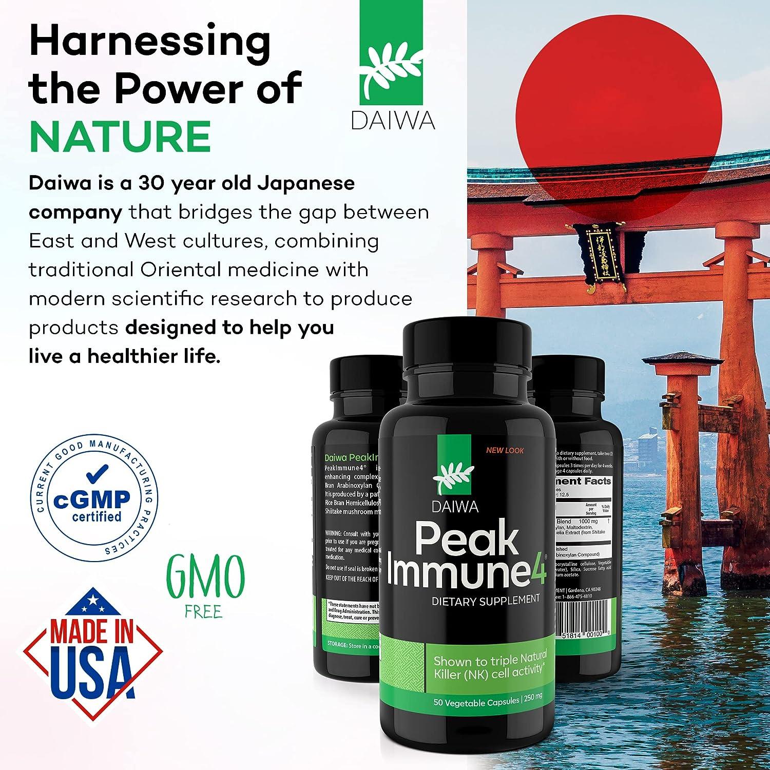Daiwa Peak Immune 4 Natural Immune System Booster with RBAC Rice Bran