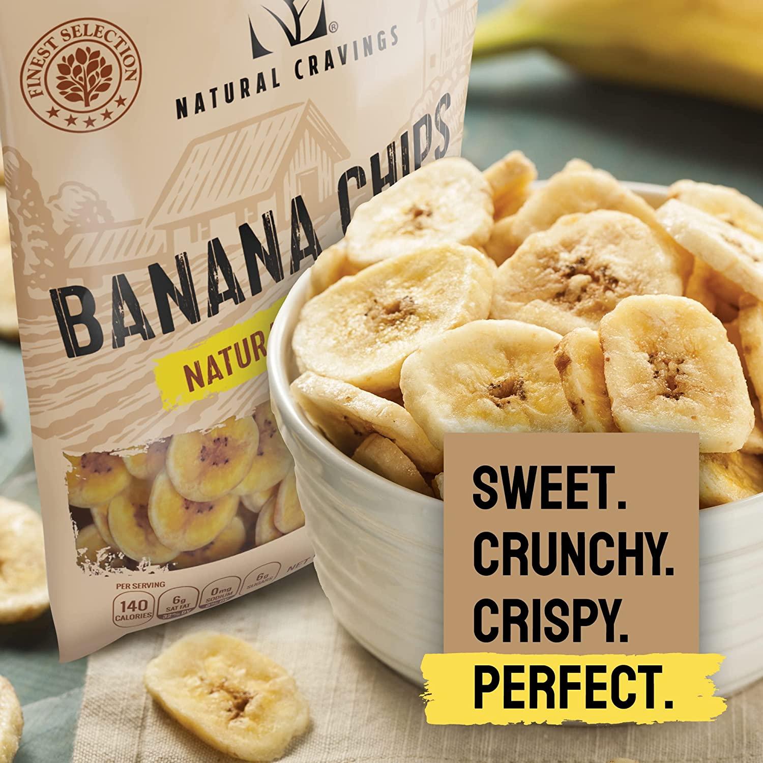 Healthy Banana Chips Dried Slices Bag of Dried Banana Chips Sweetened