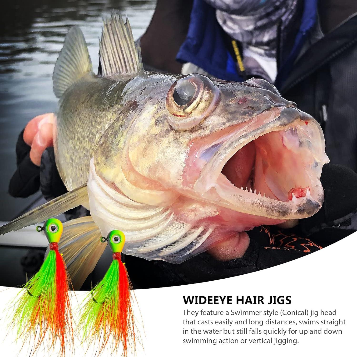 MadBite WideEye 15/28 Pack Jig Head Kits Bucktail Hair Jigs Conical Jigs  and Pill Shaped Jig Kits Fishing Jig Heads for Walleye Bass Crappie Jig  Head Weights - 1/8 oz 1/4 oz