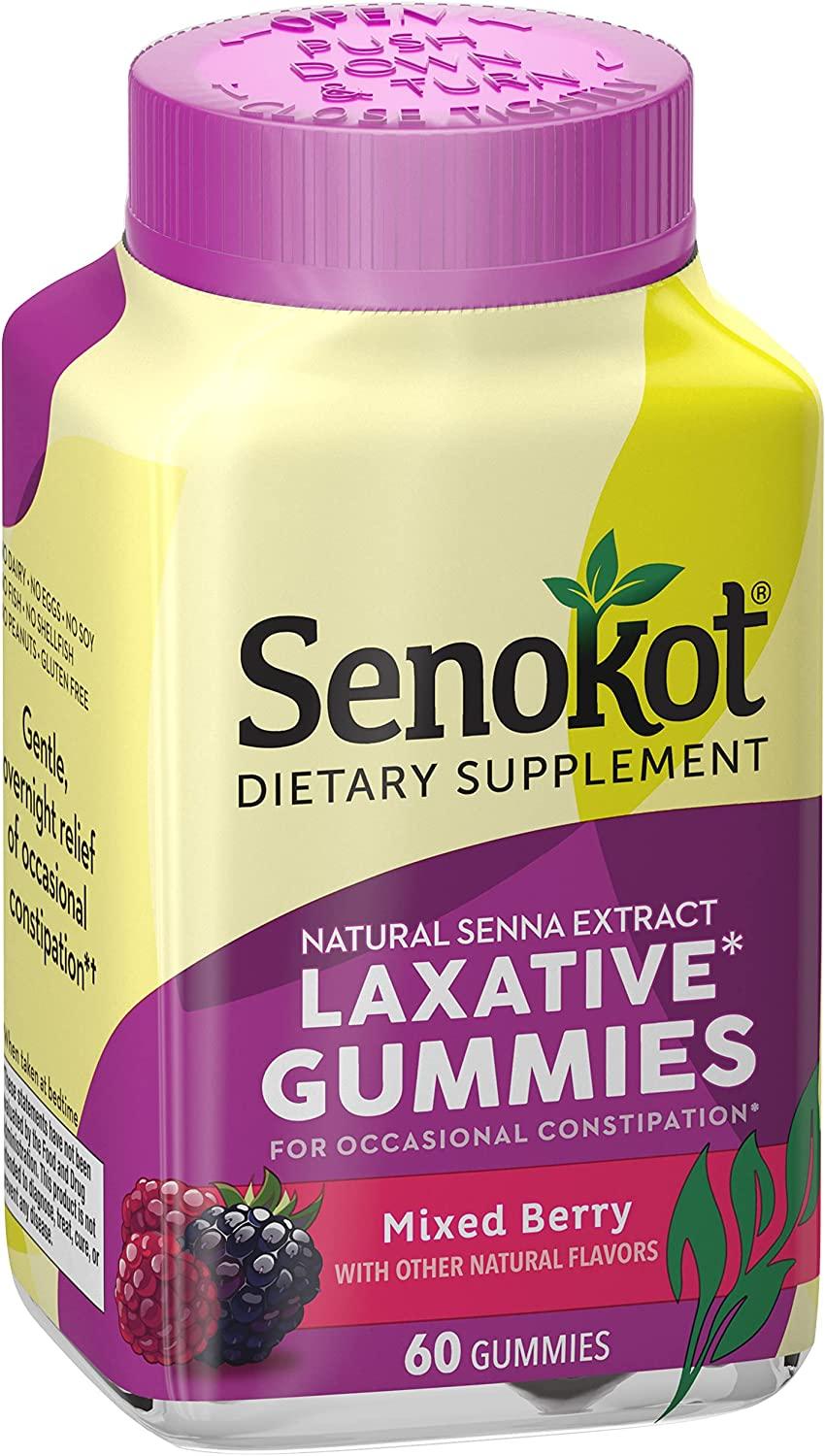 Supplement Laxative Gummies for Occasional Constipation Relief, Mixed