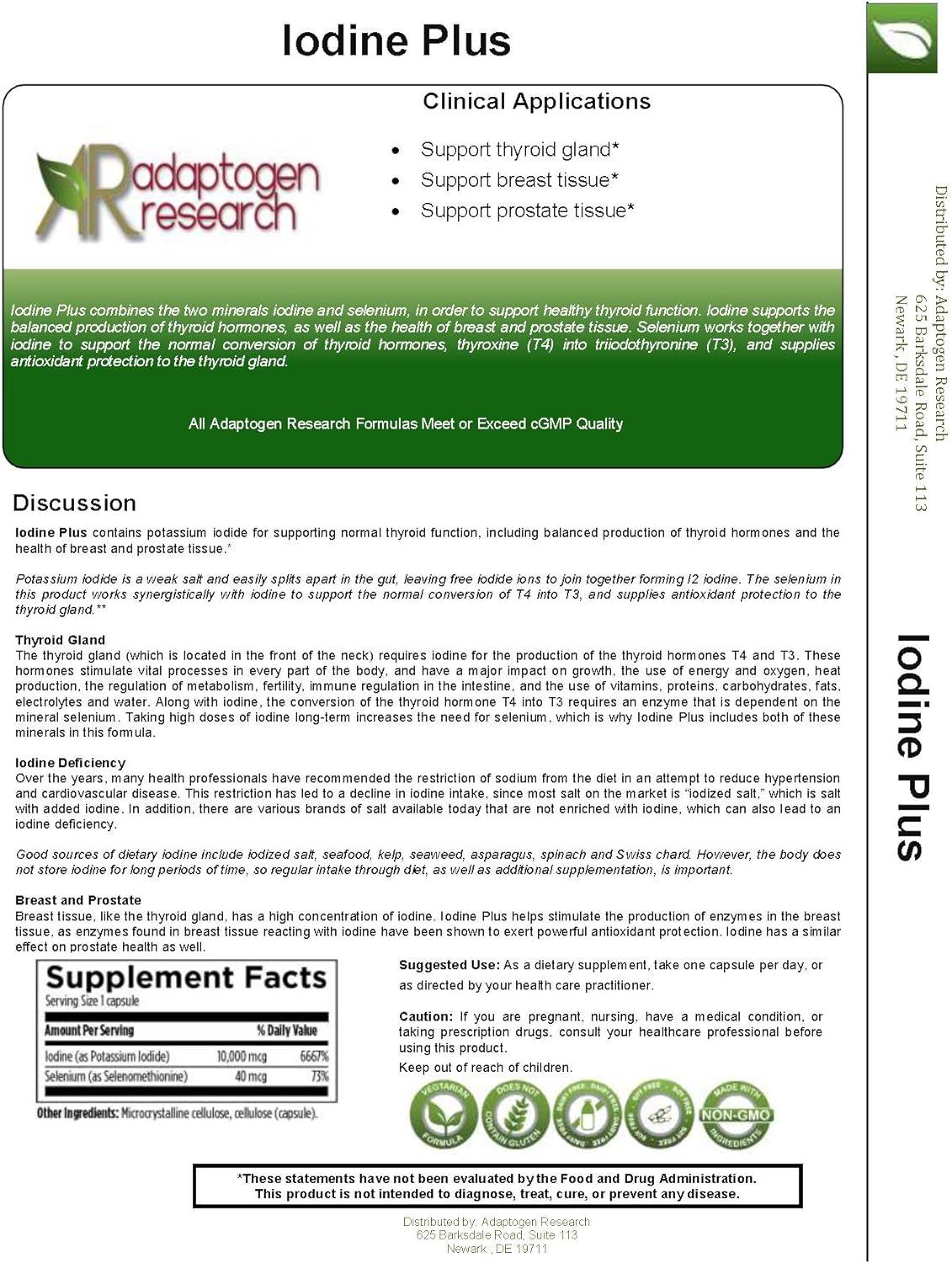 Iodine Plus Potassium Iodide 10mg with Selenium 120 Vegetarian