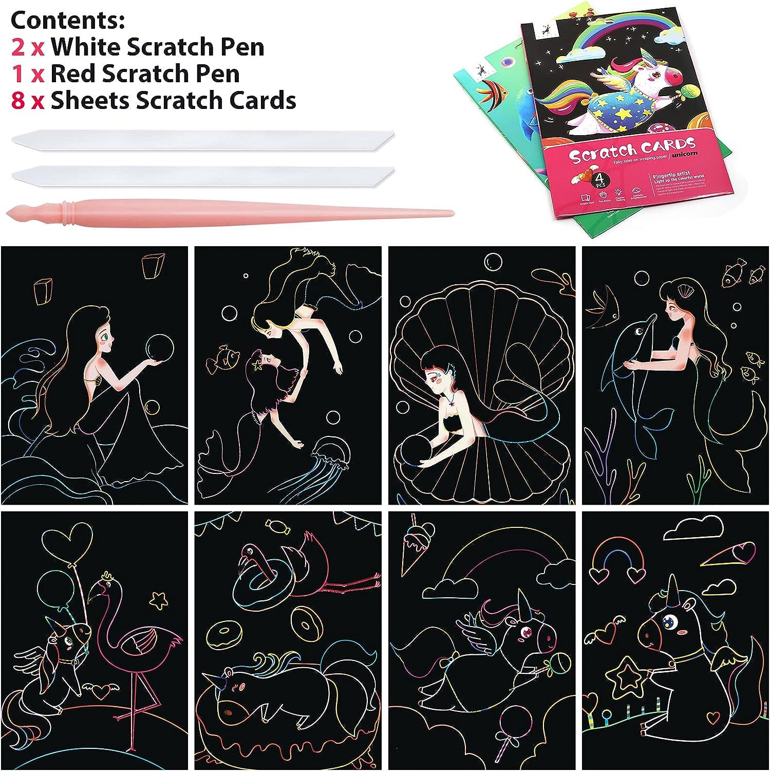 Japanese Scratch Art Kit fairy Tale 4 Designs With 
