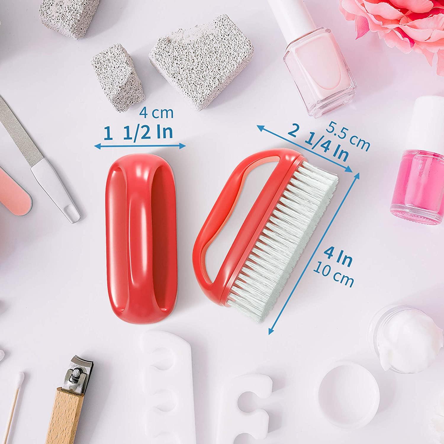 Konex PerfectGrip Large Hand and Nail Brush 4" X 21/4" X 11/2" (Red)