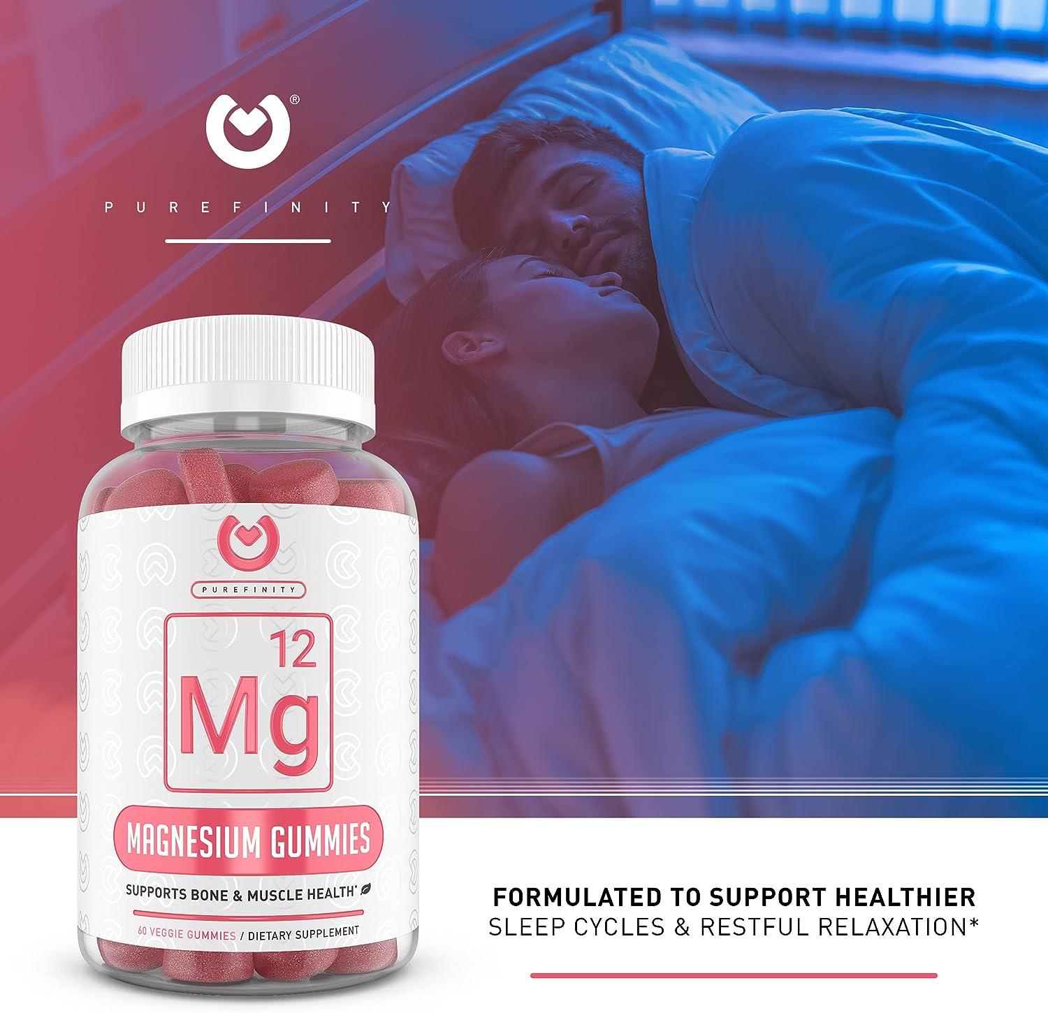 Purefinity Magnesium Gummies 600mg Magnesium Citrate for Stress Relief