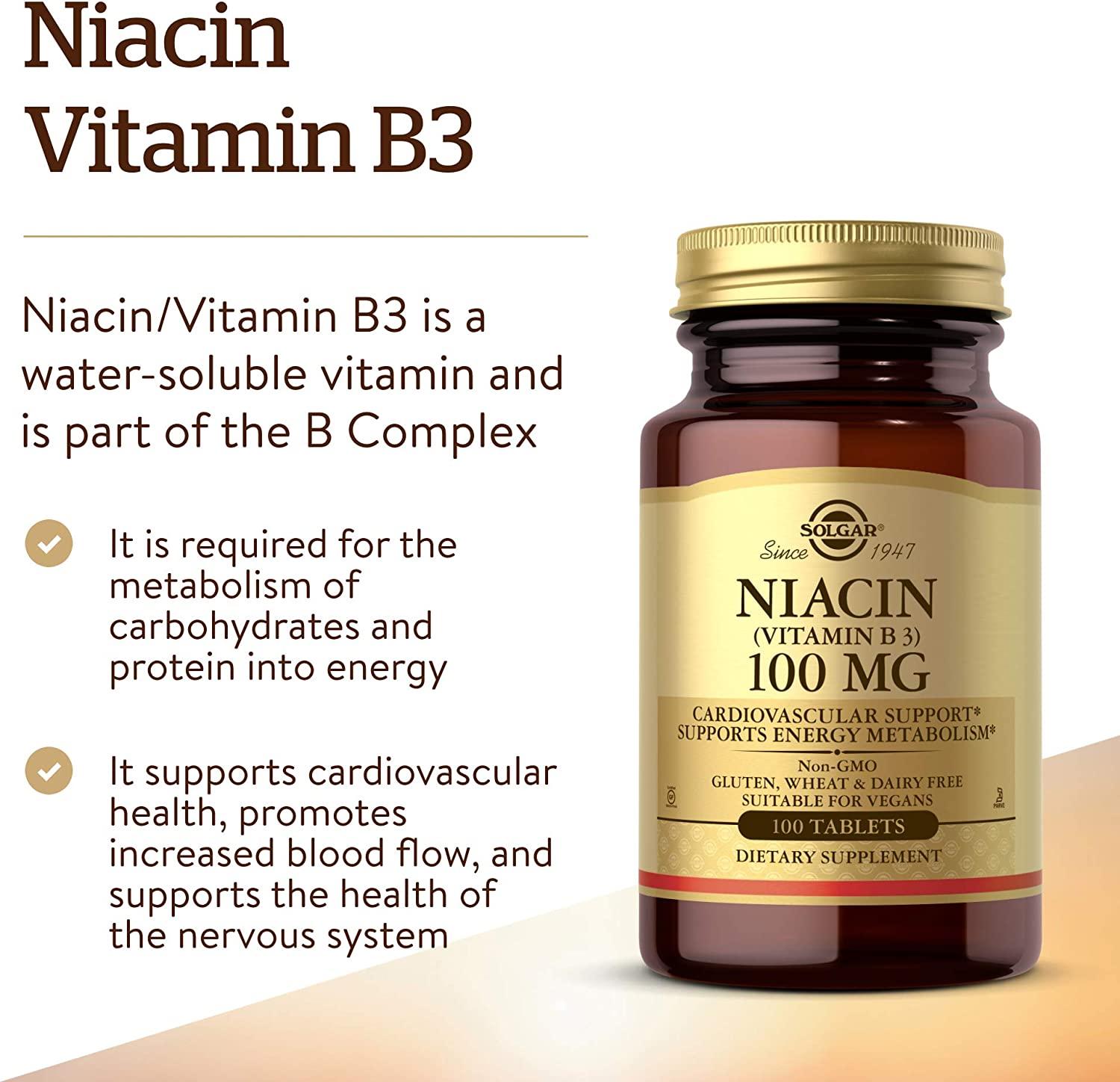 Solgar Niacin (Vitamin B3) 100 mg 100 Tablets