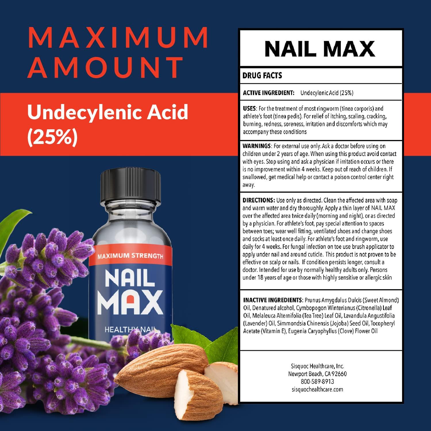 NAIL MAX AntiFungal Formula Finger and Toe Fungus Treatment, Made in