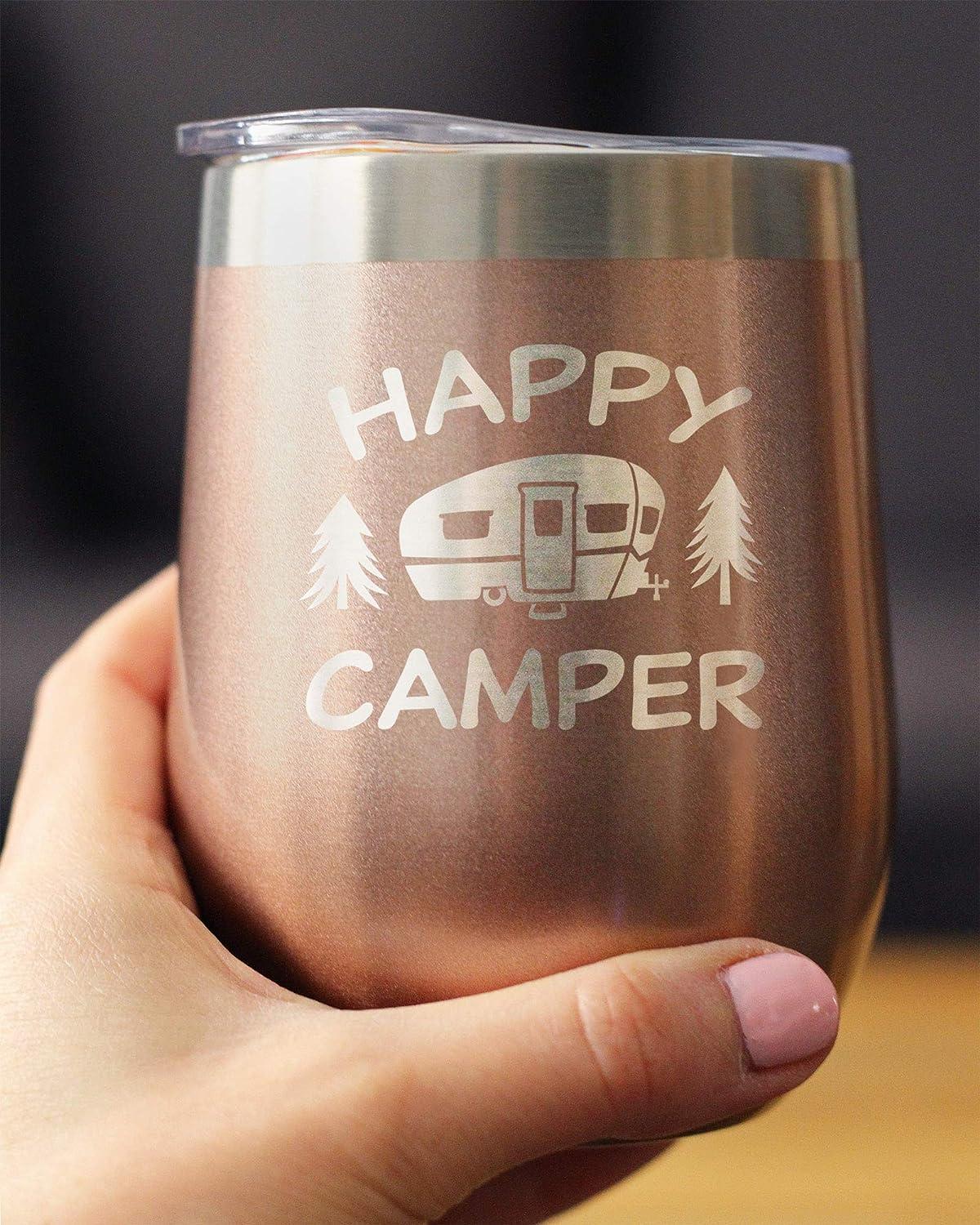 Bevvee Happy Camper Wine Tumbler