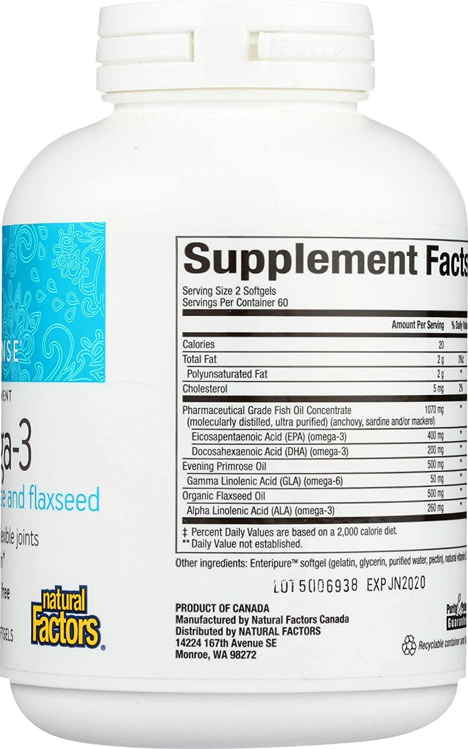 Natural Factors WomenSense RxOmega-3 Softgels | 120 Enteric-Coated ...