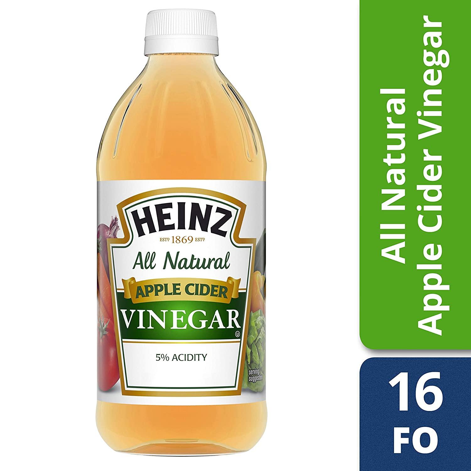 Heinz All Natural Apple Cider Vinegar with 5% Acidity, 16 fl oz Bottle Apple  Cider 1 Pound (Pack of 1)