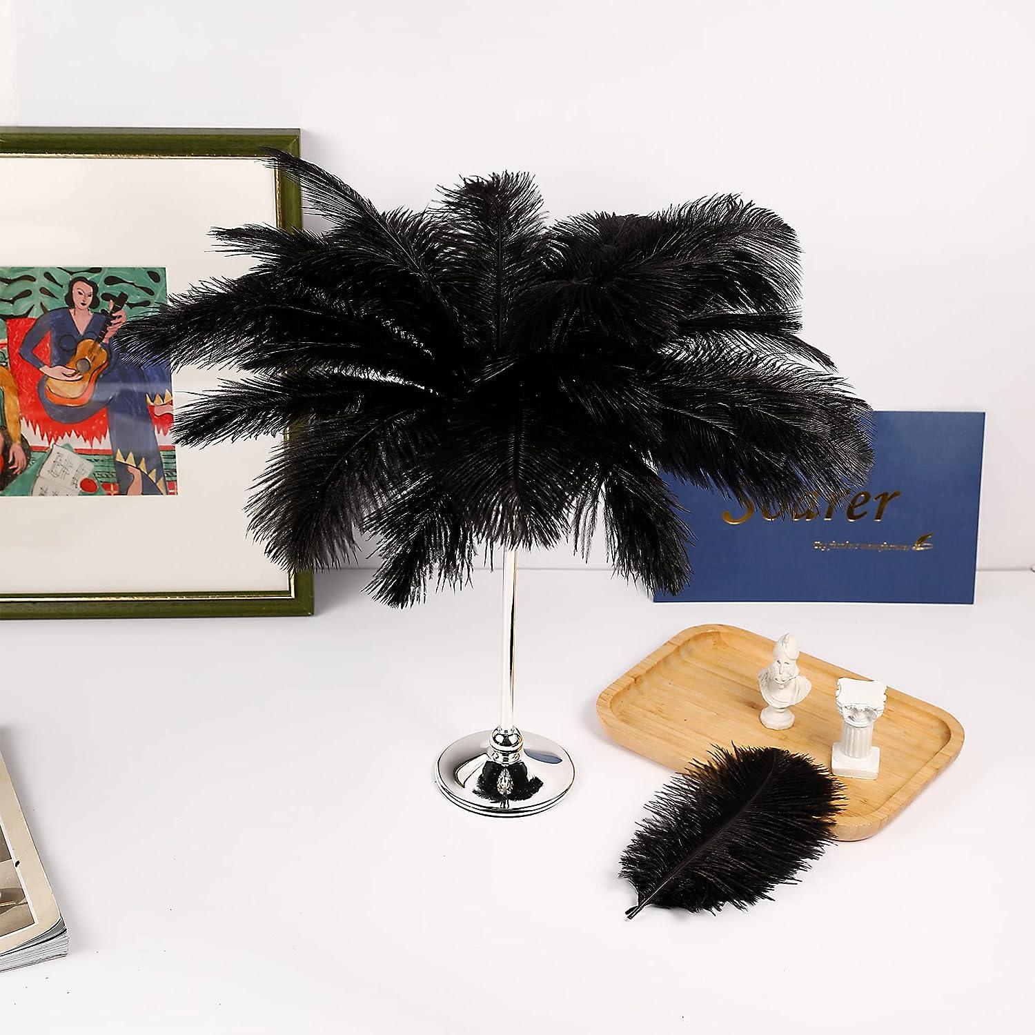 High Quality Black Ostrich Feather 10 Pcs 6-30inch/15-75cm Home Decor  Wedding Arrangement High Quality Handmade Feathers 