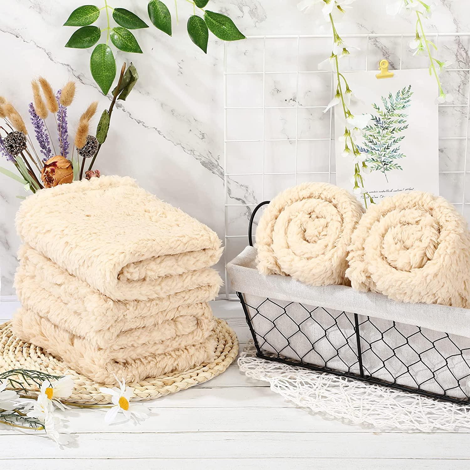 Pack of Calming Pet Blankets Fluffy Fleece Sherpa Throw for