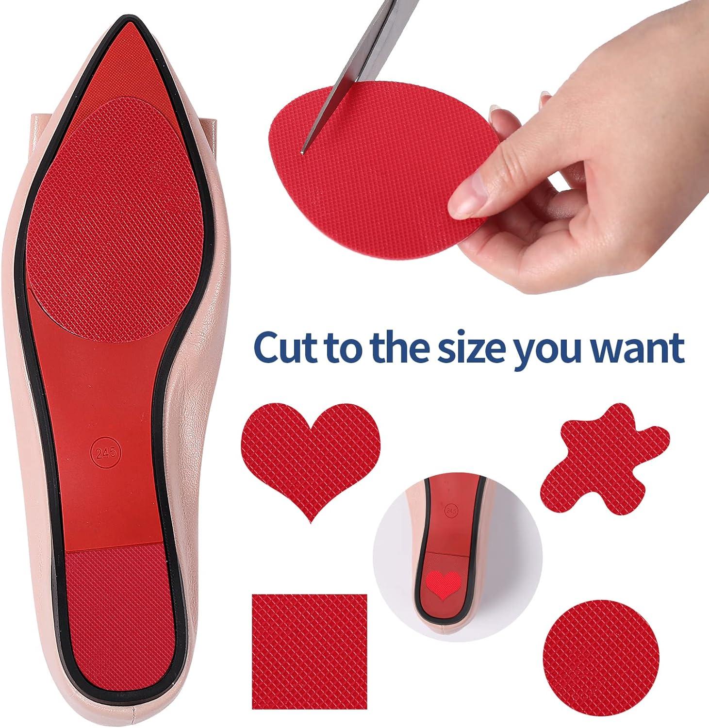 CZBYXA12 Red Shoe Sole Protector for Womens High-Heels Red Bottom  Protectors Shoe Grips on Bottom of Shoes Non Slip Shoe Pads Red Bottom  Stickers for Shoes 10 Pcs Anti-Slip Shoe Grips(3.5