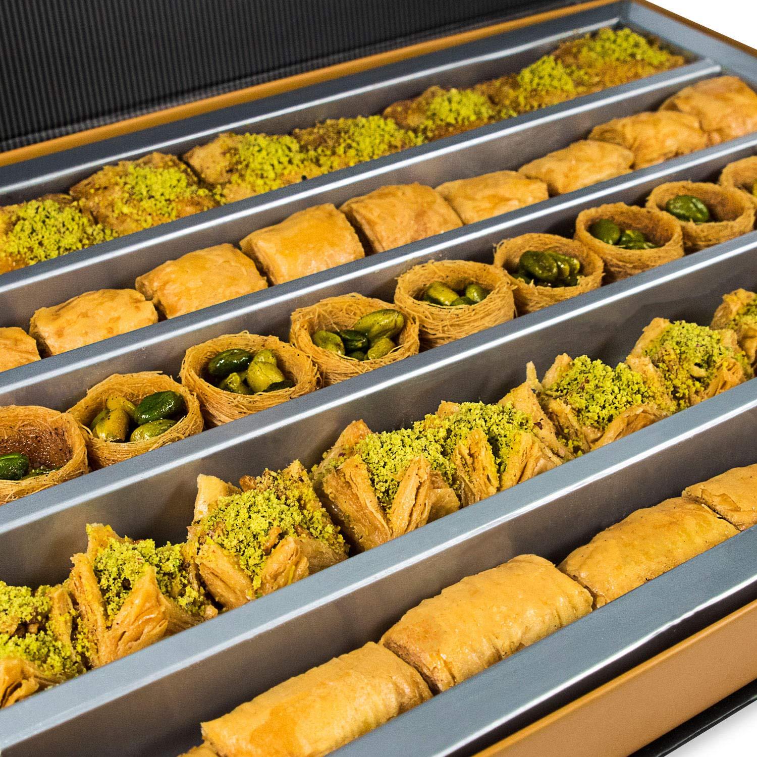 Premium Baklava Assortment with Honey 44 pcs 820g (1.8 lbs) Delicious Mediterranean Treats