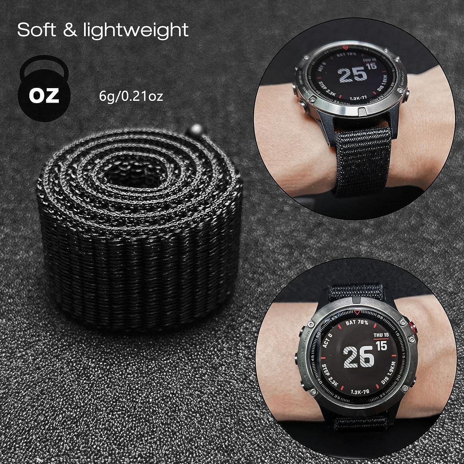26/22mm Ultralight Nylon Bracelet Straps For Garmin Epix Gen 2/Fenix 6X 6  Pro 5X 5 Plus 7X 7/Quatix 5 Smartwatch Band Wristbands
