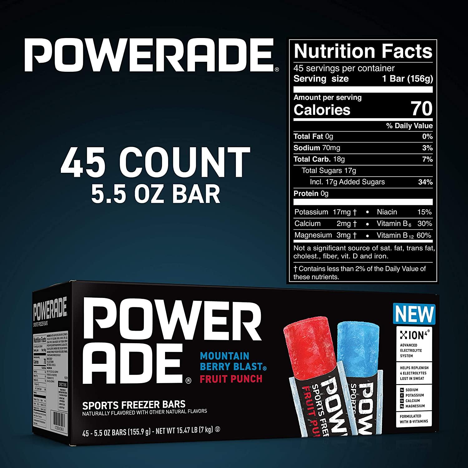 POWERADE Giantsized Freezer Bars 5.5 oz Mountain Berry Blast & Fruit