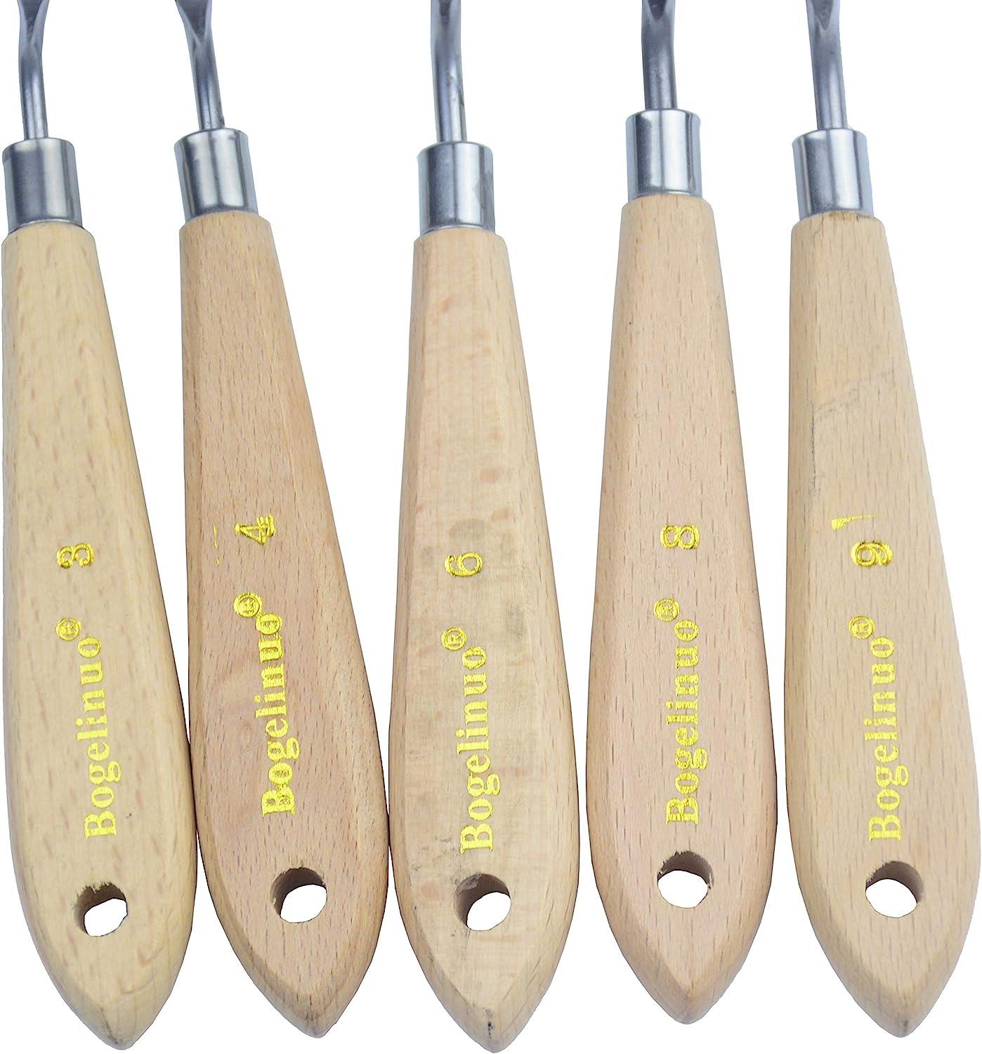 AebDerp 5 pcs Palette Knife Art Tools with Wooden Knife Handle Material for Painting  Canvas & Palette Knife for Acrylic Painting