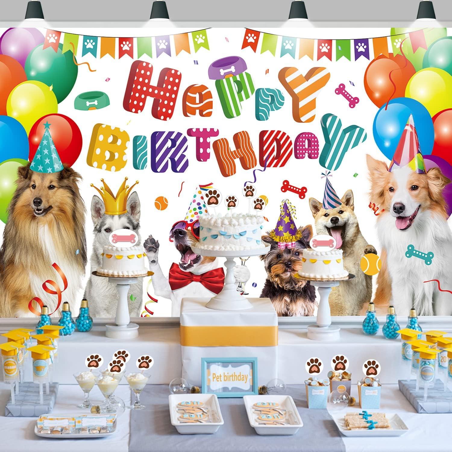 Dog Themed Kids Birthday Dog Happy Birthday Backdrop Dog Birthday