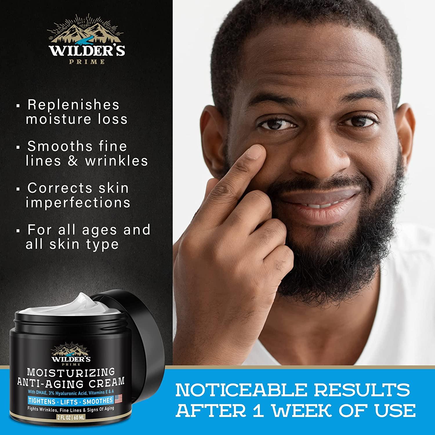 Men's Face Moisturizer Cream AntiAging, Collagen & Hyaluronic Acid