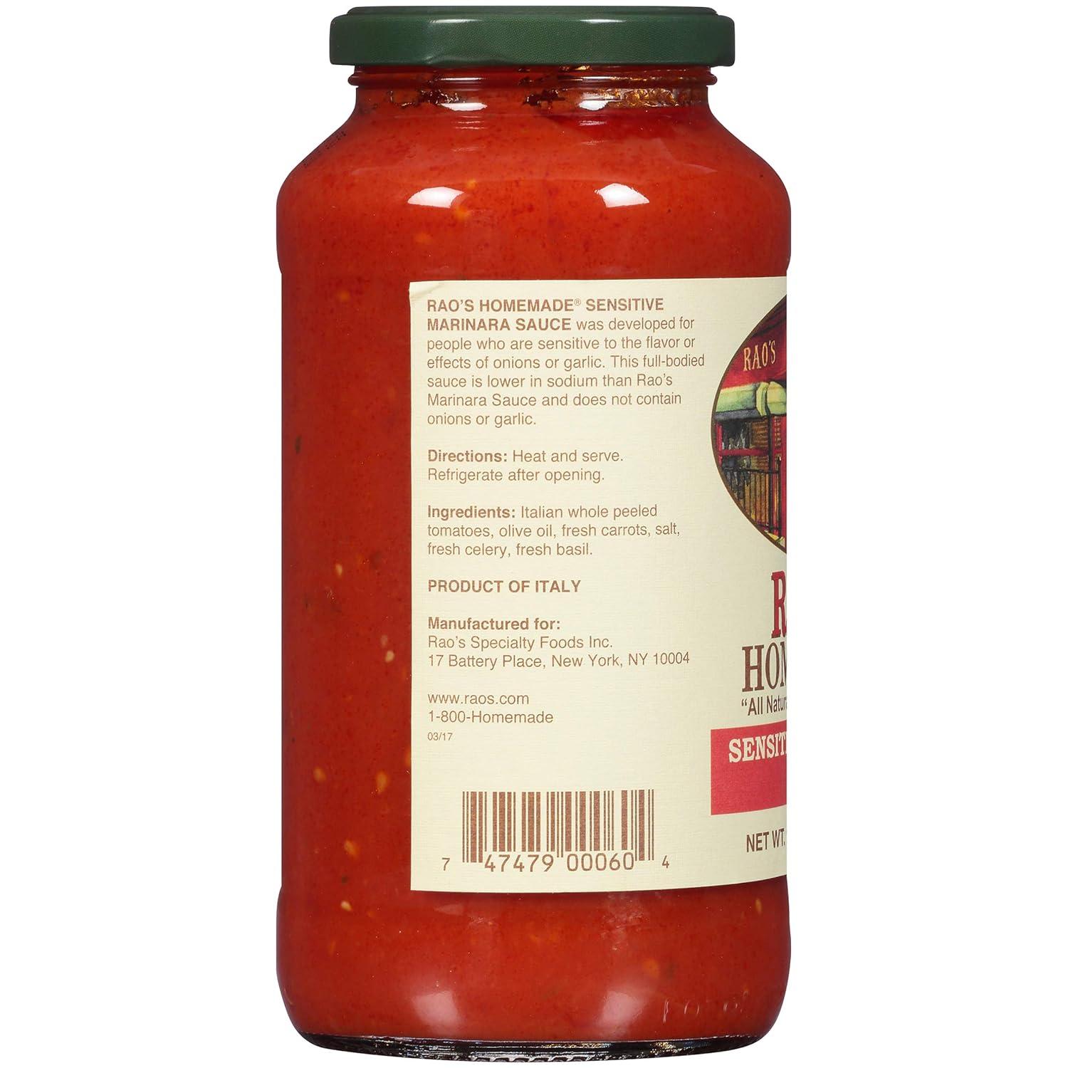 Rao's Homemade Marinara Sensitive Formula Sauce 24 oz Jar 3 Pack