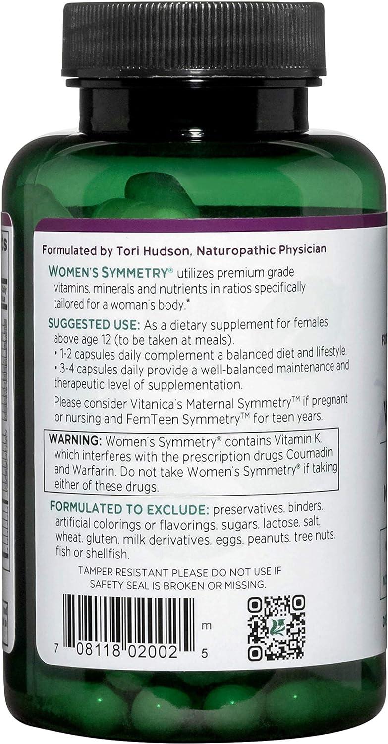 Vitanica Women's Symmetry High Potency Multivitamin 90 Capsules Vegan