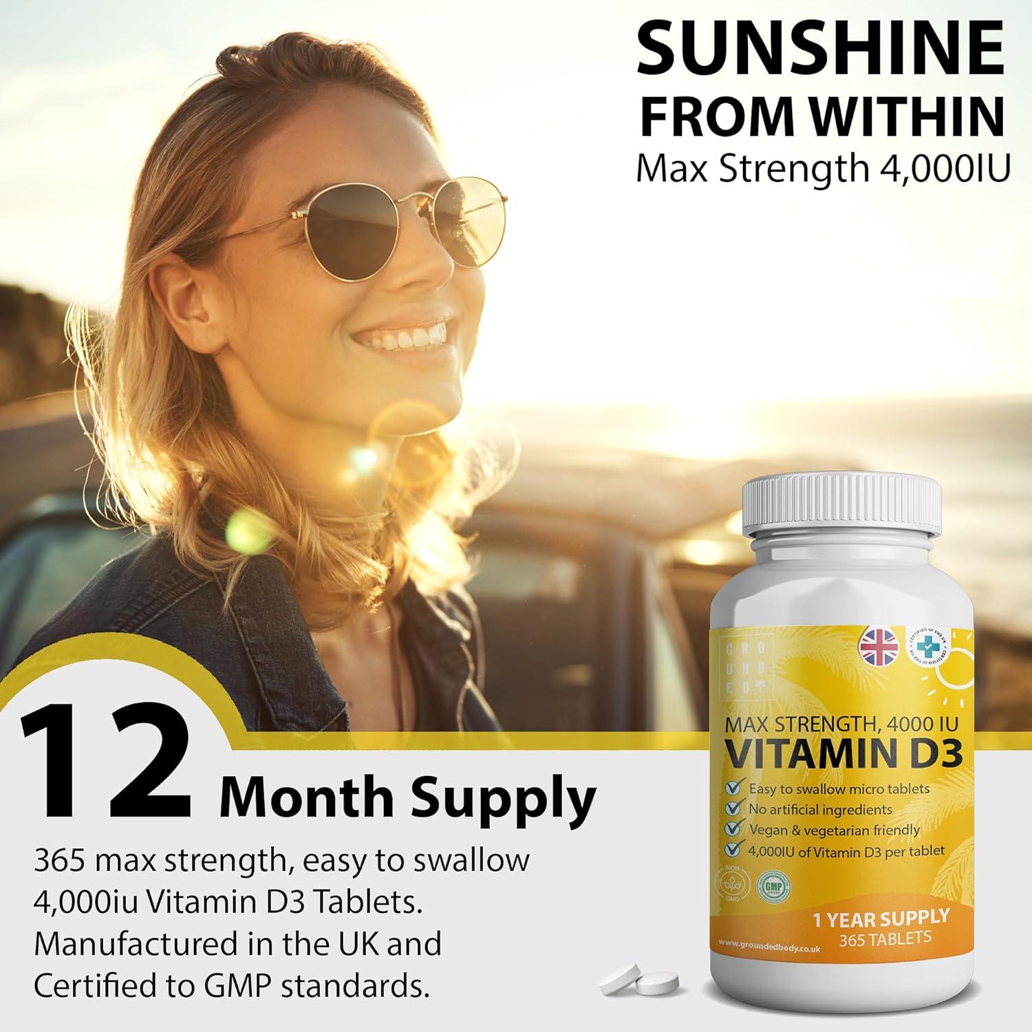 Grounded Vitamin D3 4000 IU Micro Tablets - 365 Day Supply, Easy To - View #11