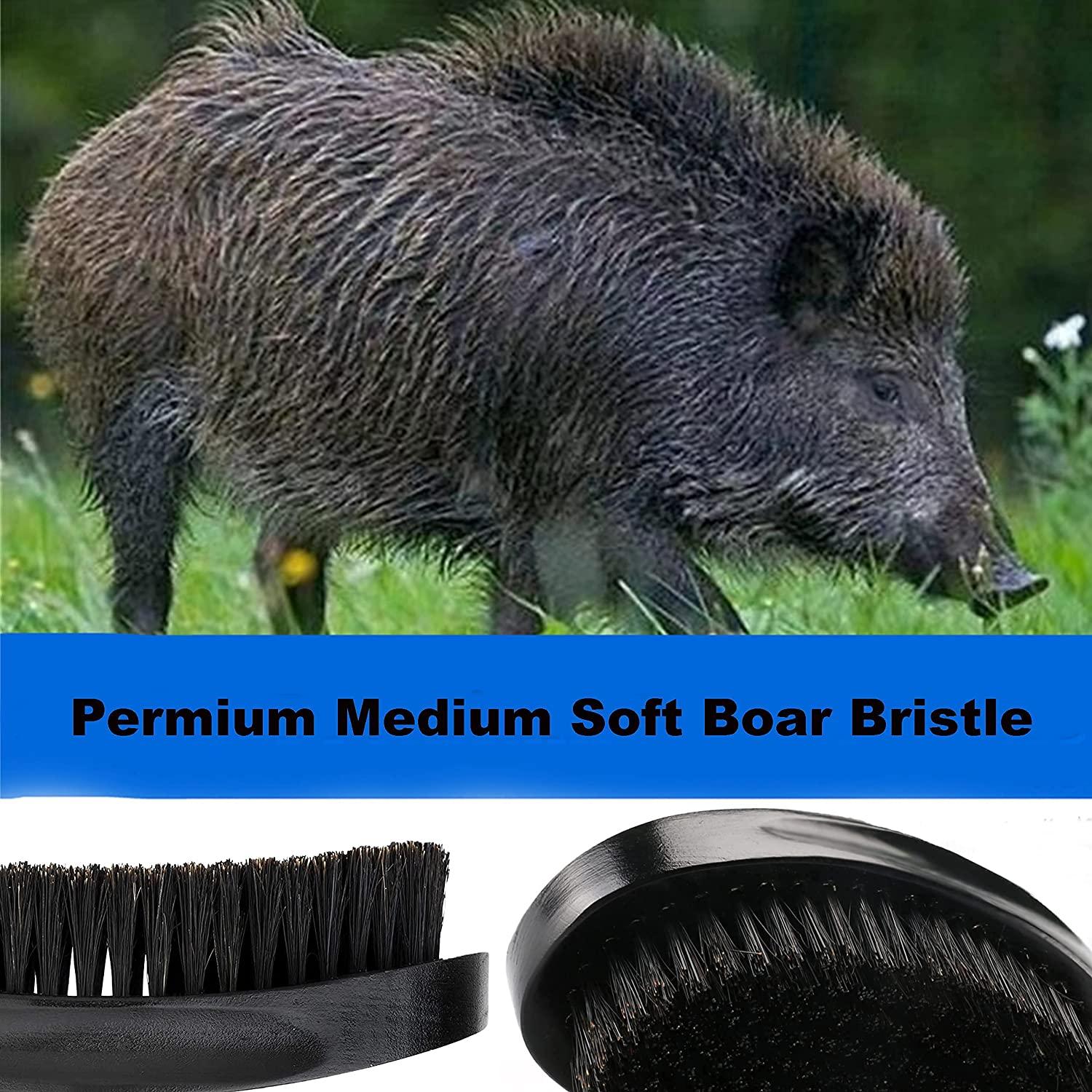 Premium Palm Wave Brush Medium Hard Palm Curved Wave Brush for Men