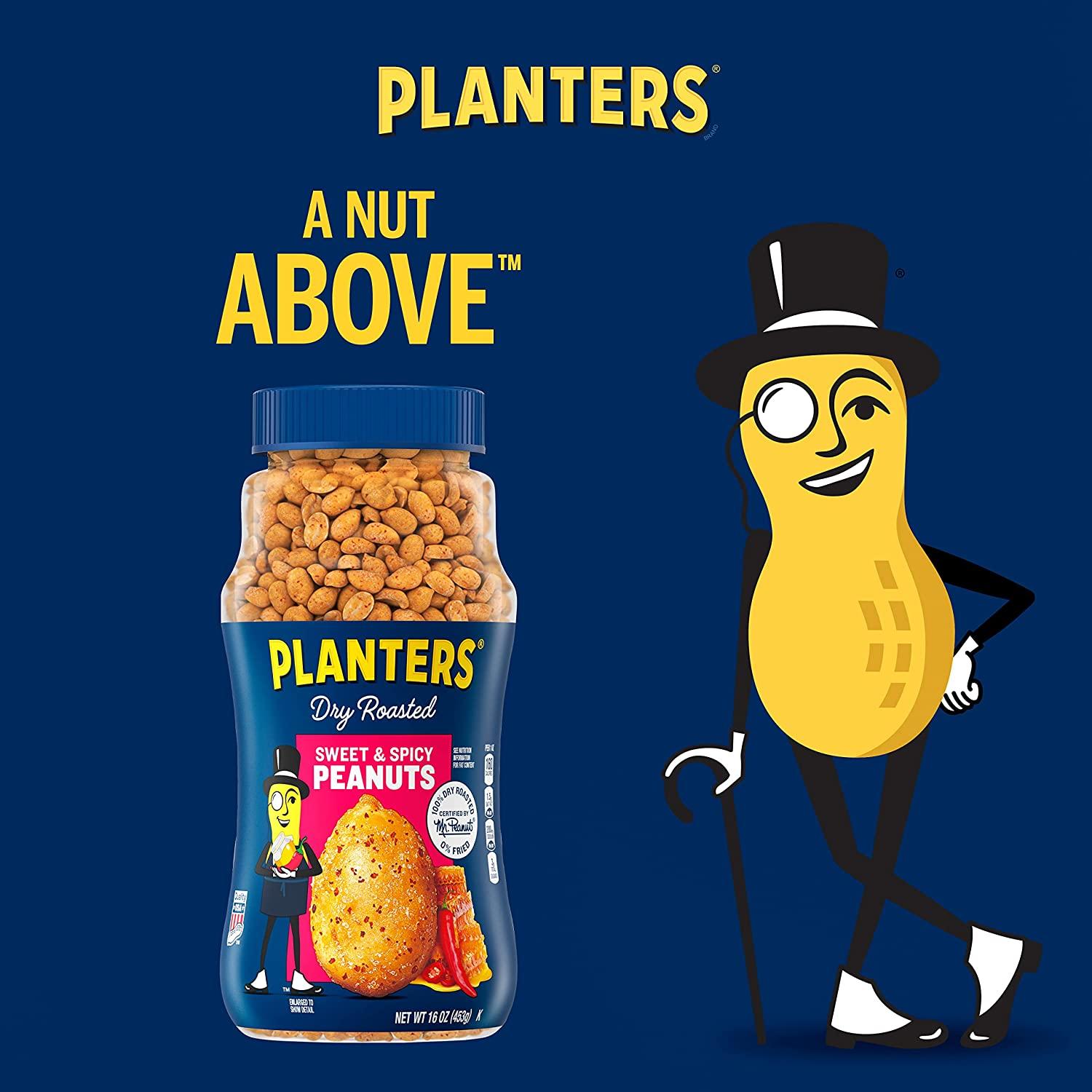 Planters Sweet & Spicy Dry Roasted Peanuts 16 oz Delicious Snack Option