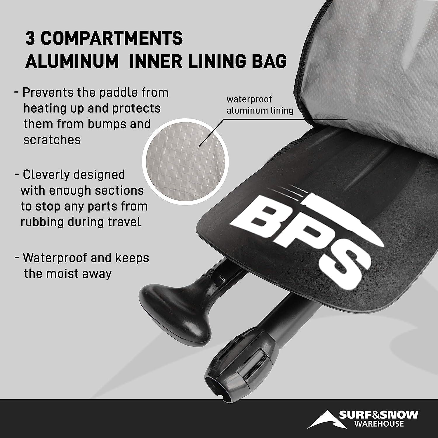 BPS 'Deluxe' SUP Paddle Bag 2Piece or 3Piece in Black Shoulder