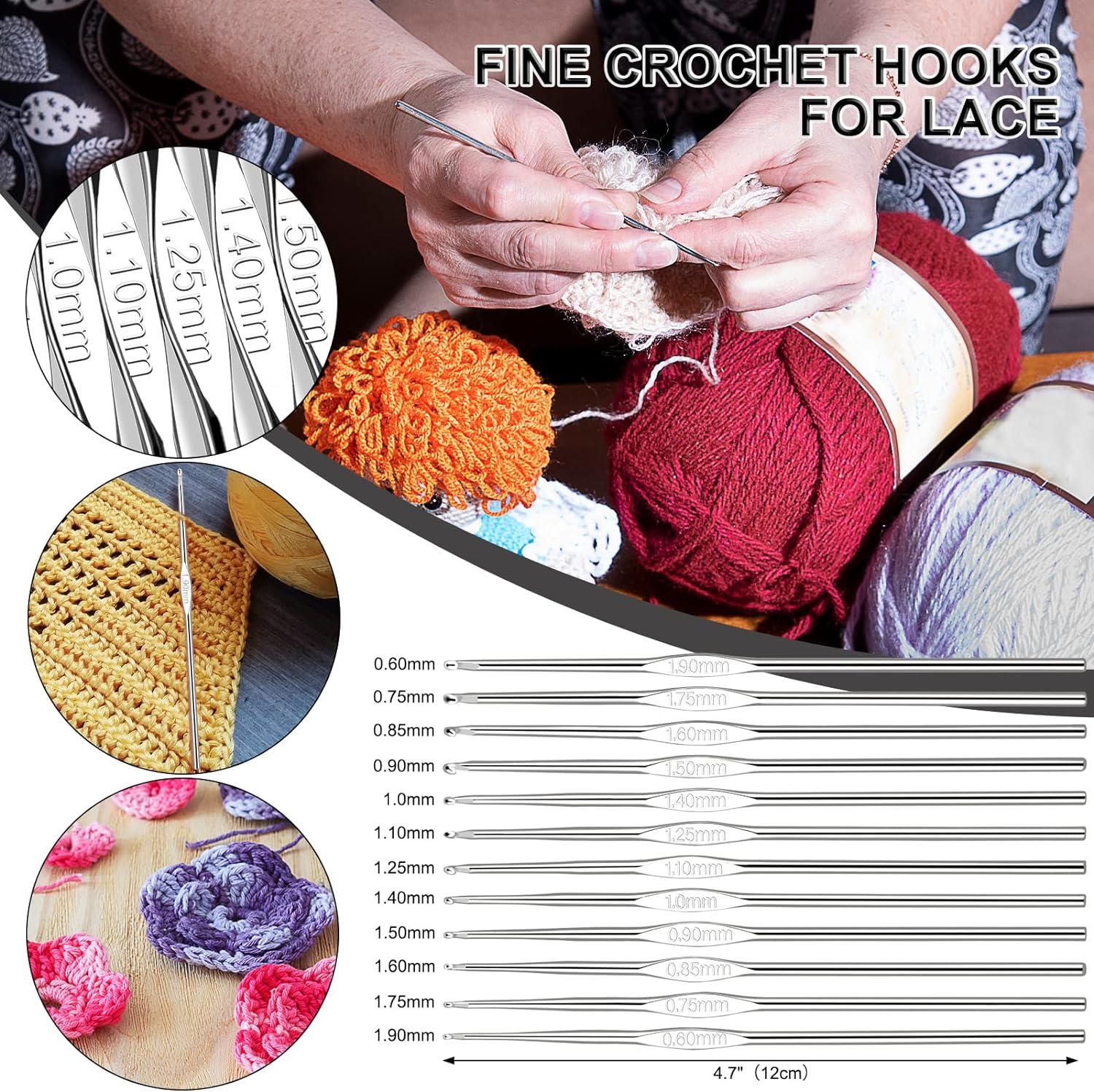 Aeelike Crochet Kit for Beginners Adults, Full Crochet Starter Set with  Yarn, Include 9pcs Ergonomic Crochet Hooks 2.0-6.0 mm, 1