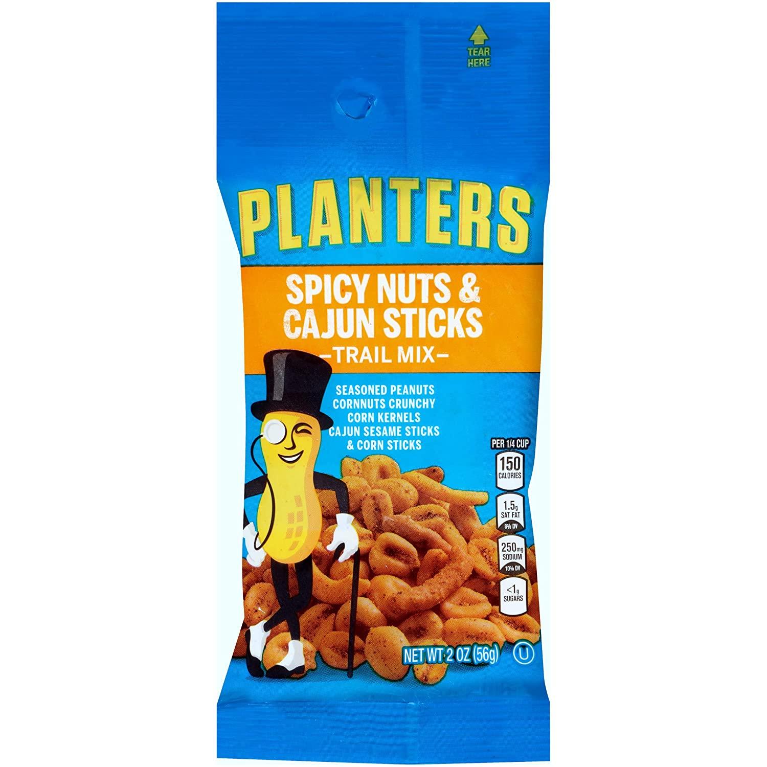 Planters Cajun Trail Mix 2 oz. (Single serve snacks) Pack of 72