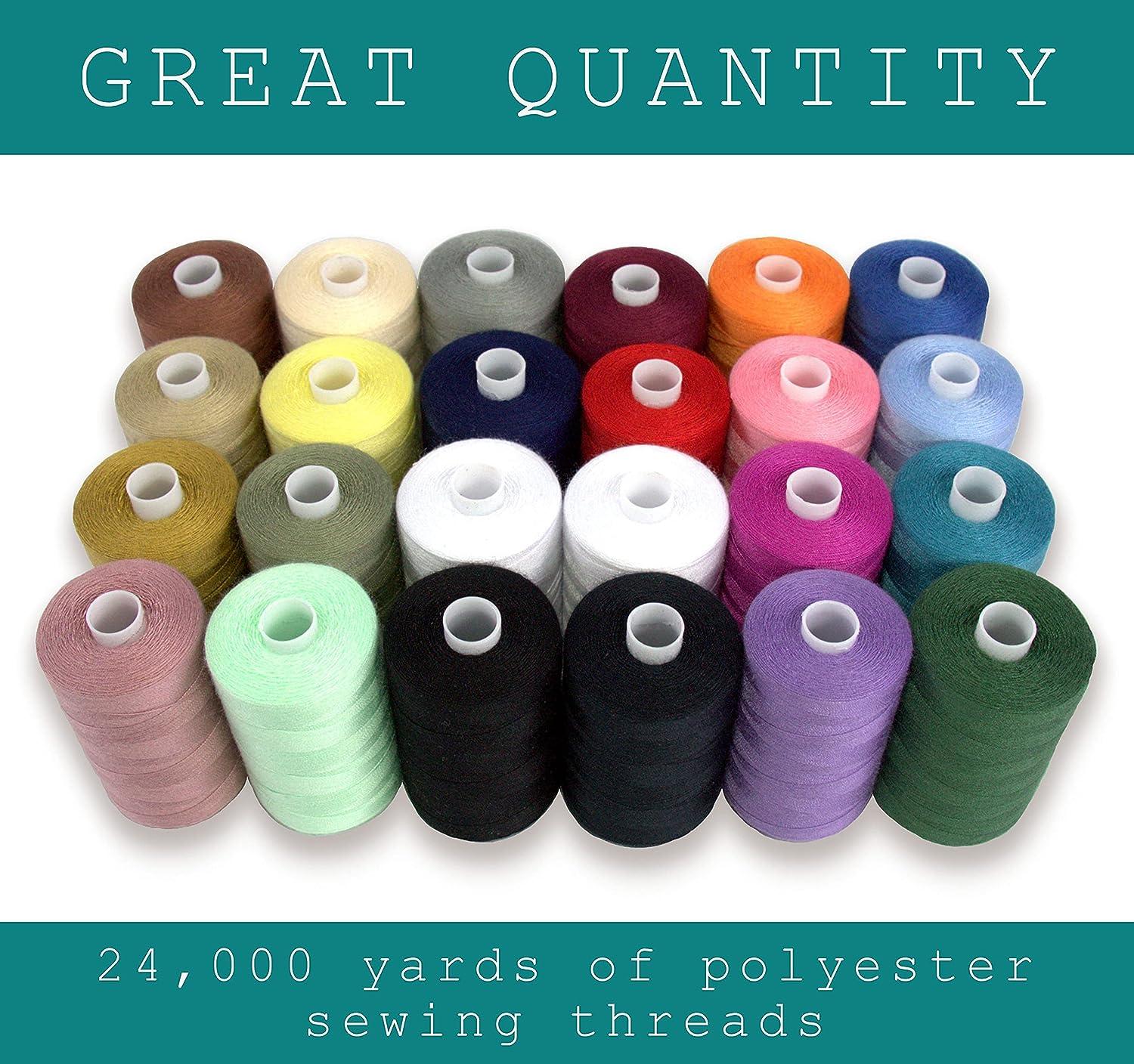 Sewing Thread - 24 Polyester Threads for Hand Stitching Quilting