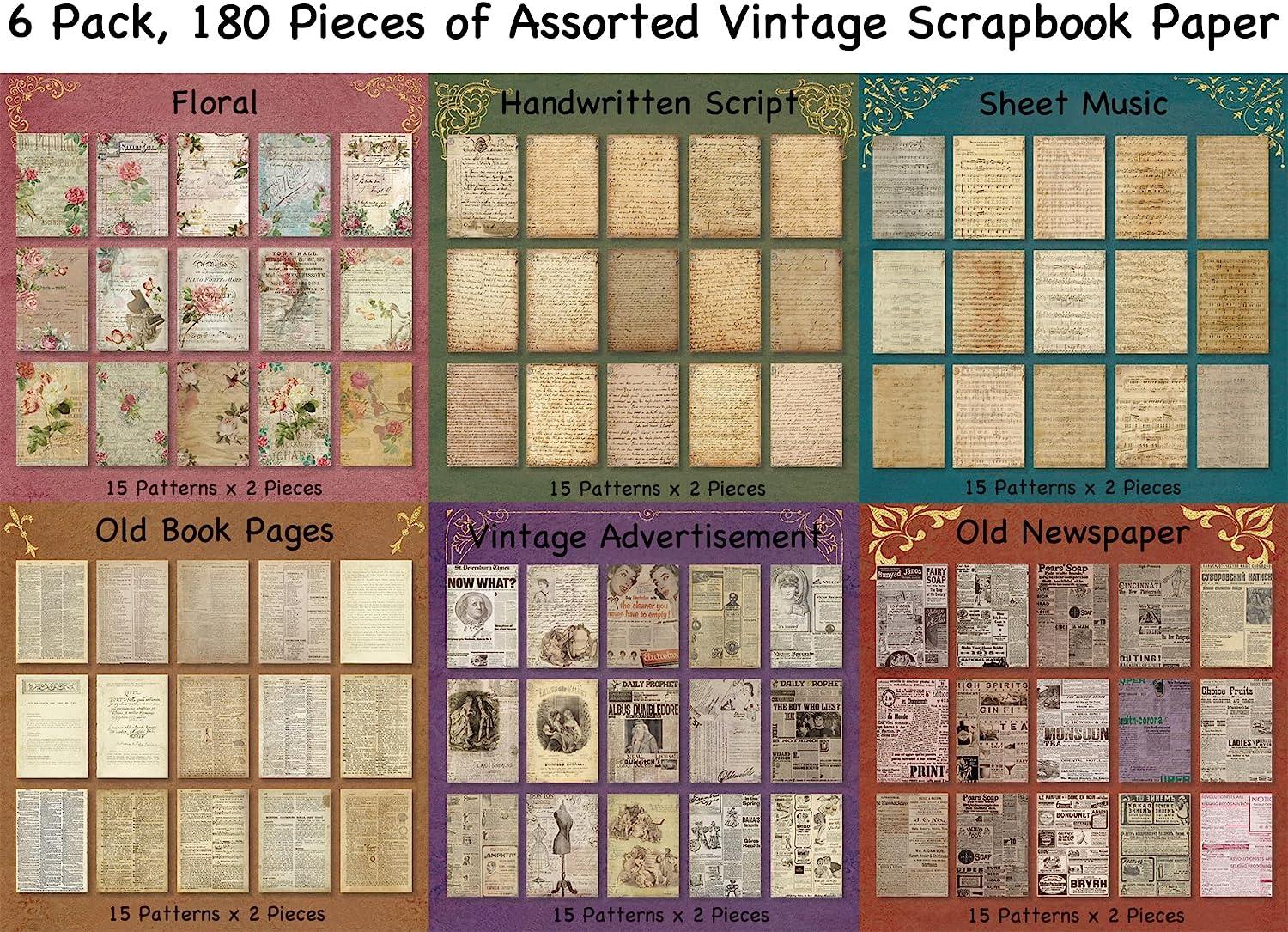 Vintage paper scrap pieces, documents, handwritten pieces for crafts,  projects, scrap booking, journaling